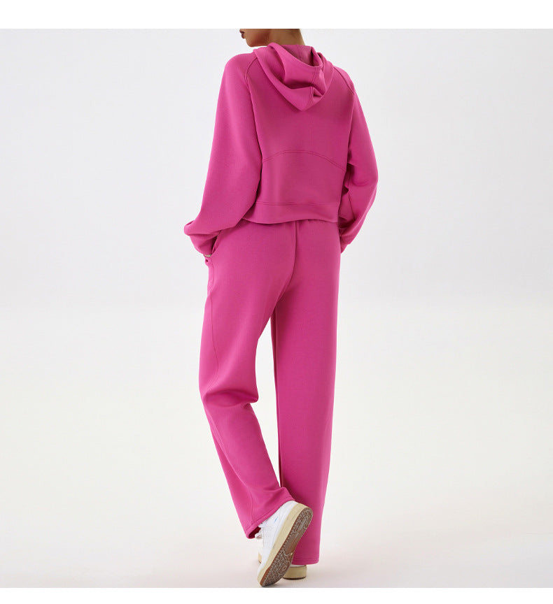 Casual Exercise Sweater Hooded Loose Top Autumn Winter Outdoor Running Training Fitness