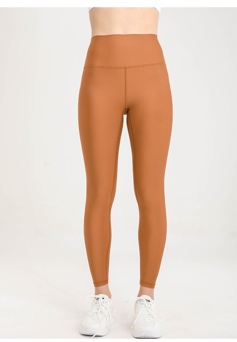 Colorful Autumn Winter Yoga Pants Women Skin Friendly Shiny Nude Feel High Waist Peach Hip Lifting Sport Yoga Leggings
