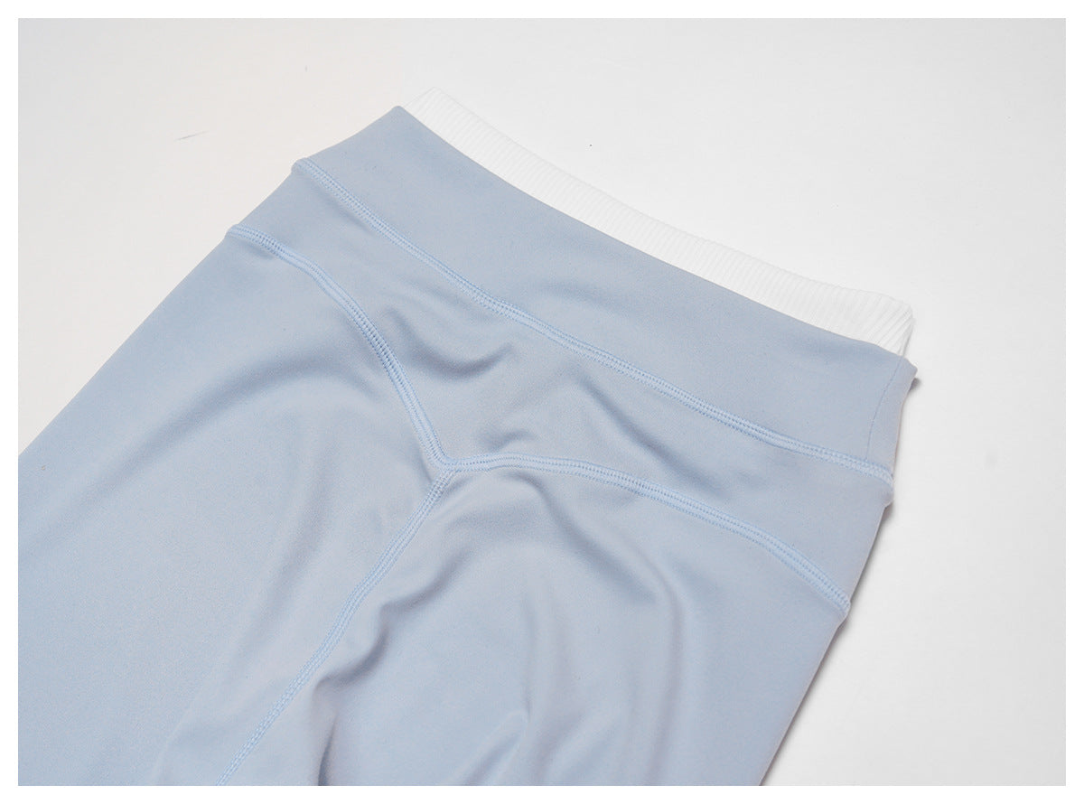 Nude Feel Yoga Trousers Thread High Waist Contrast Color Tight Trousers Women Sports Running Fitness Clothes