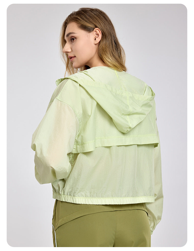 Lightweight Breathable Long Sleeves Top Women's Loose Outdoor Casual Anorak Summer Sports Running Yoga Clothes Coat