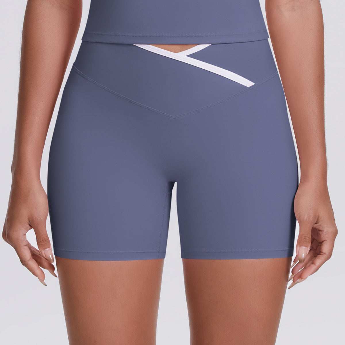 Cross High Waist Yoga Shorts Tight Nude Feel Peach Hip Lifting Sport Shorts Women Outer Wear Fitness Yoga Pants