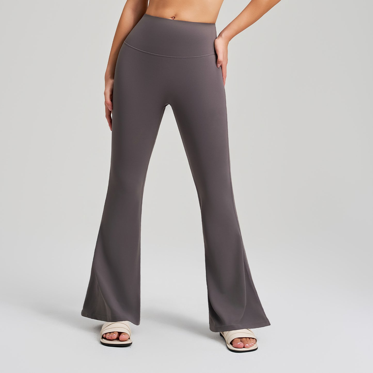 Fleece Lined Thick High Waist Wide Leg Yoga Pants Micro Pull Hip Lifting Fitness Leggings Quick Drying Antibacterial Bootcut Pants