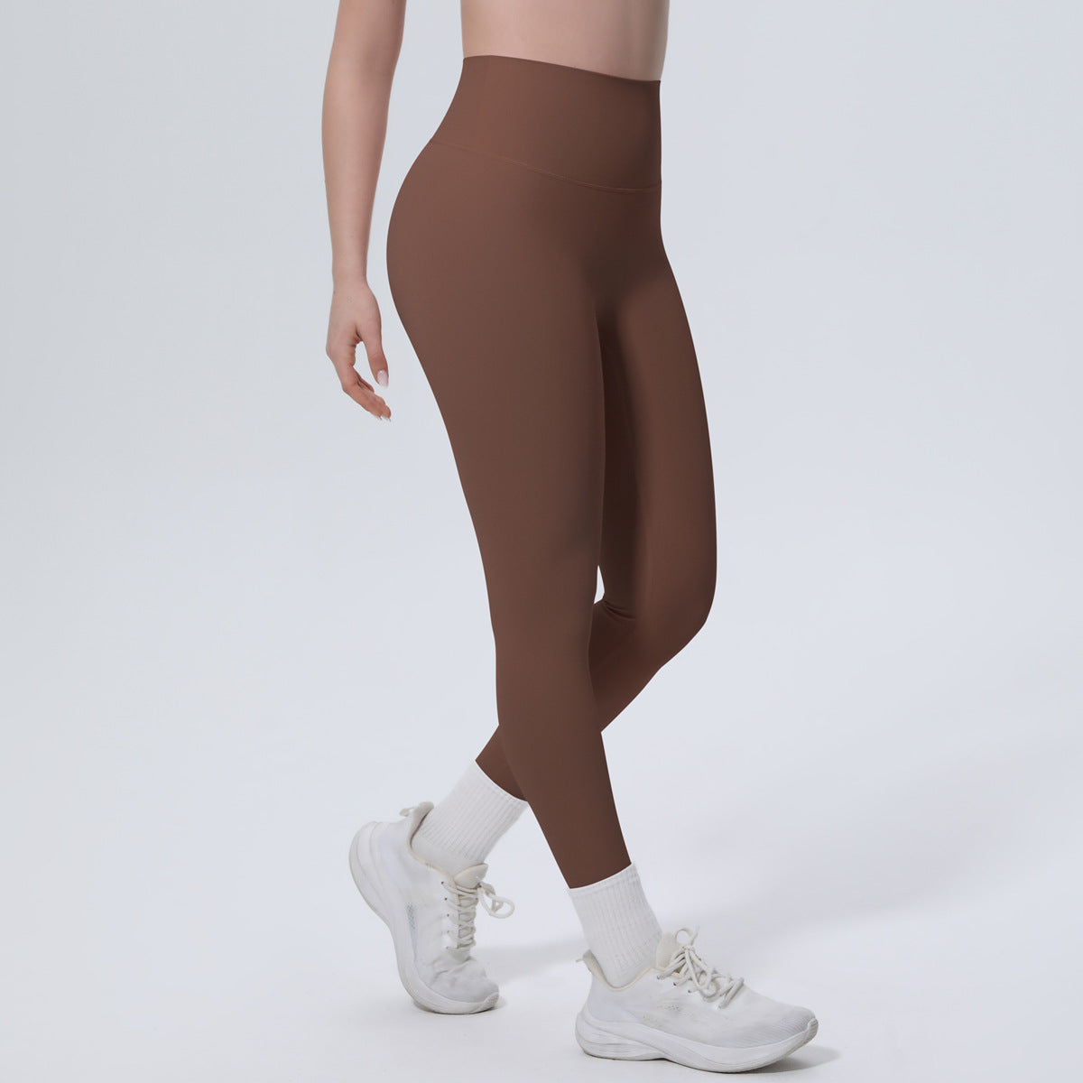 High Waist Nude Feel Tights Running Sports Hip Raise Fitness Pants Pilates Sexy Slim Solid Color Yoga Pants