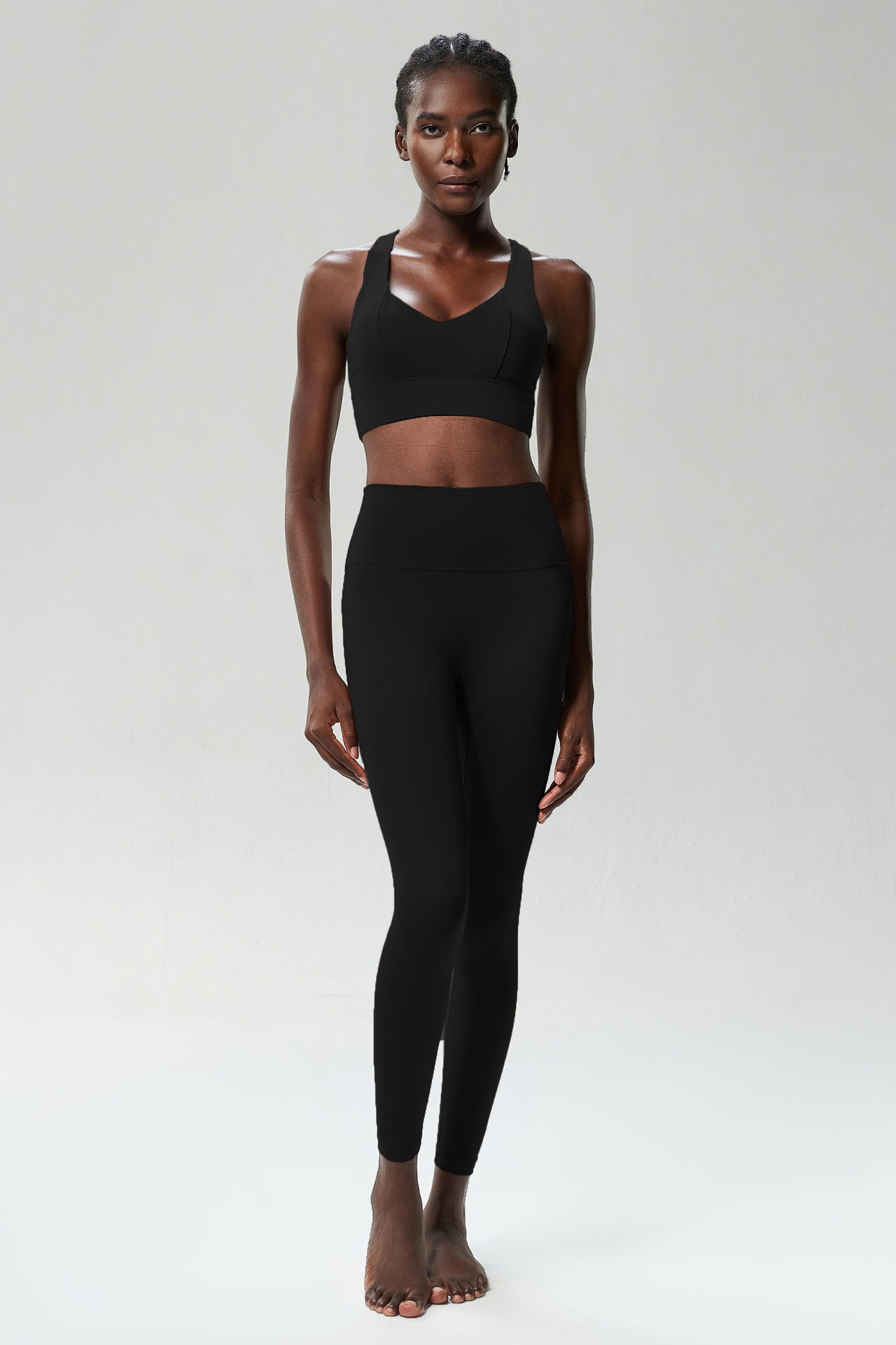Tight Lycra Fitness Yoga Wear Suit Women Running Sports Nude Feel Quick Drying Two Piece Suit Undershirt