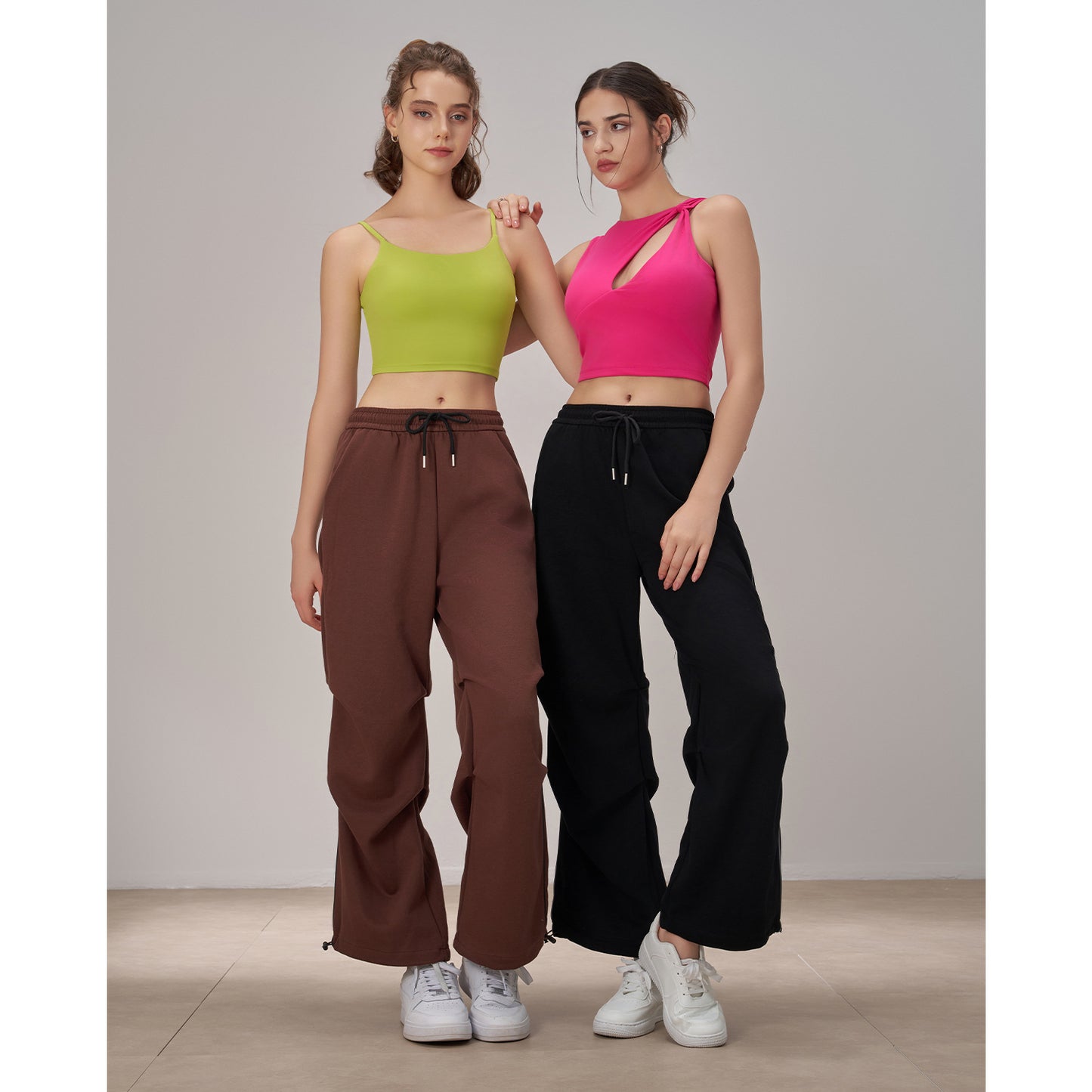 Casual Sports Pants Women Summer Luminous Strip Casual Pants High Waist Loose Texture Wide Leg Straight Pants