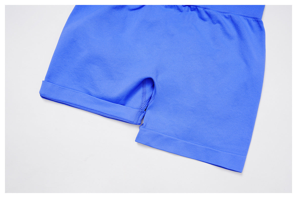 Seamless Yoga Shorts Women Summer High Waist Skinny Hip Raise Outdoor Sports Running Fitness