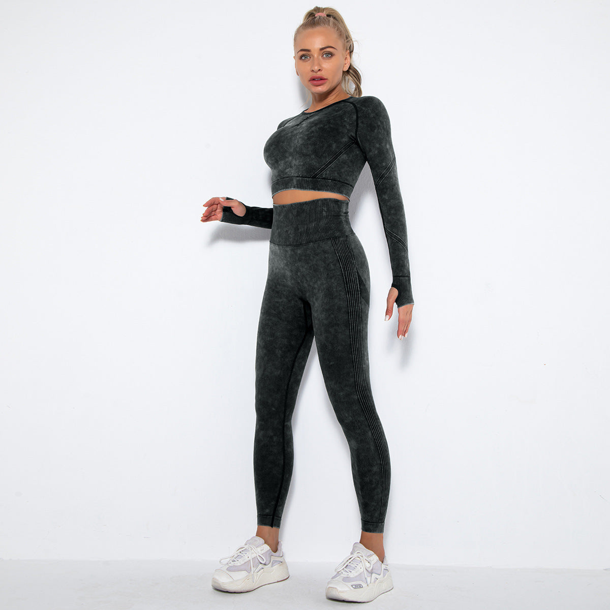 Internet Celebrity Seamless Washed Smile Yoga Suit Outdoor Sports Workout Sexy Hip Yoga Pants