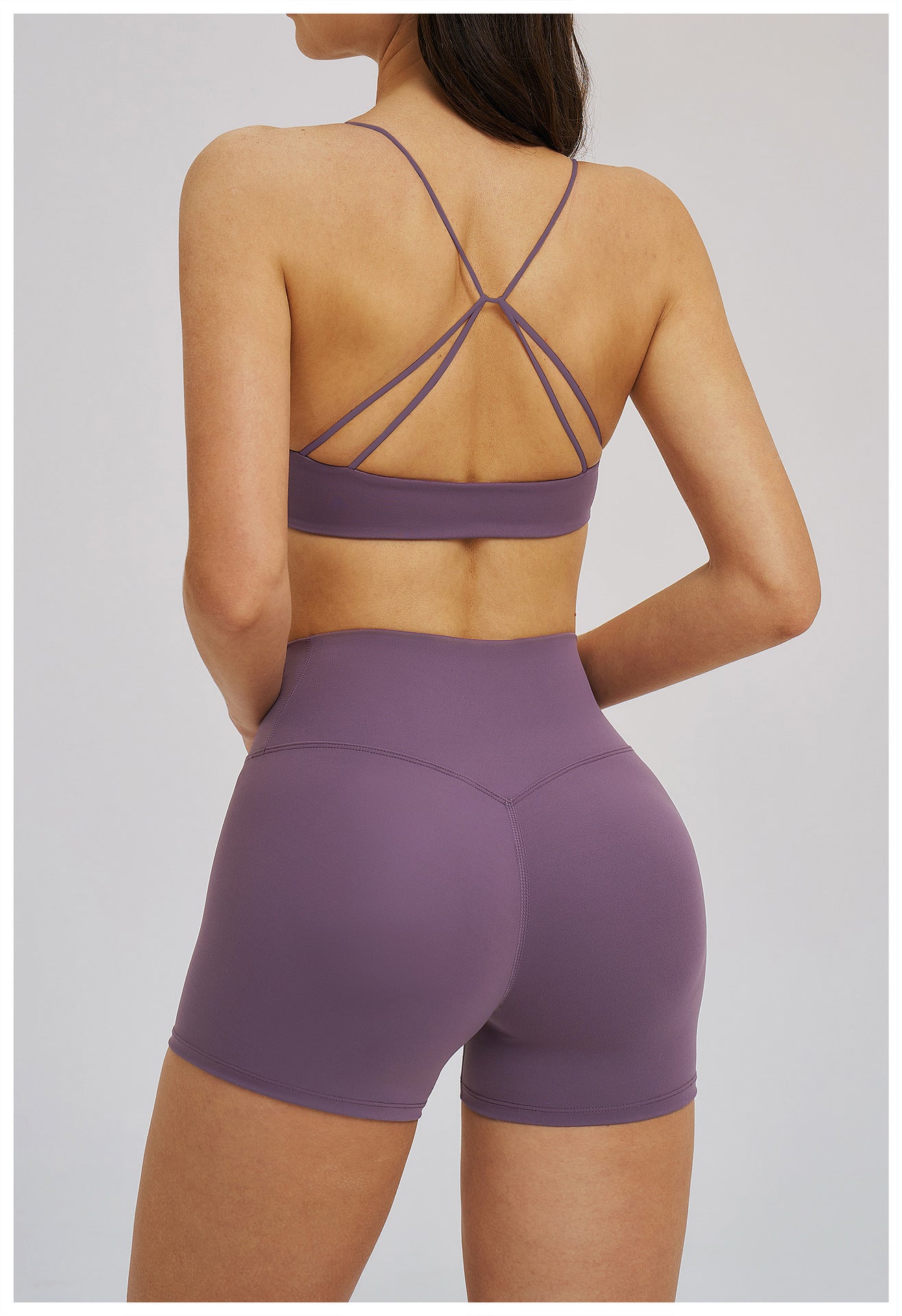 Brushed Sports Bra V neck Thin Strap Beauty Back Casual Yoga Bra Sports Workout Workout Underwear