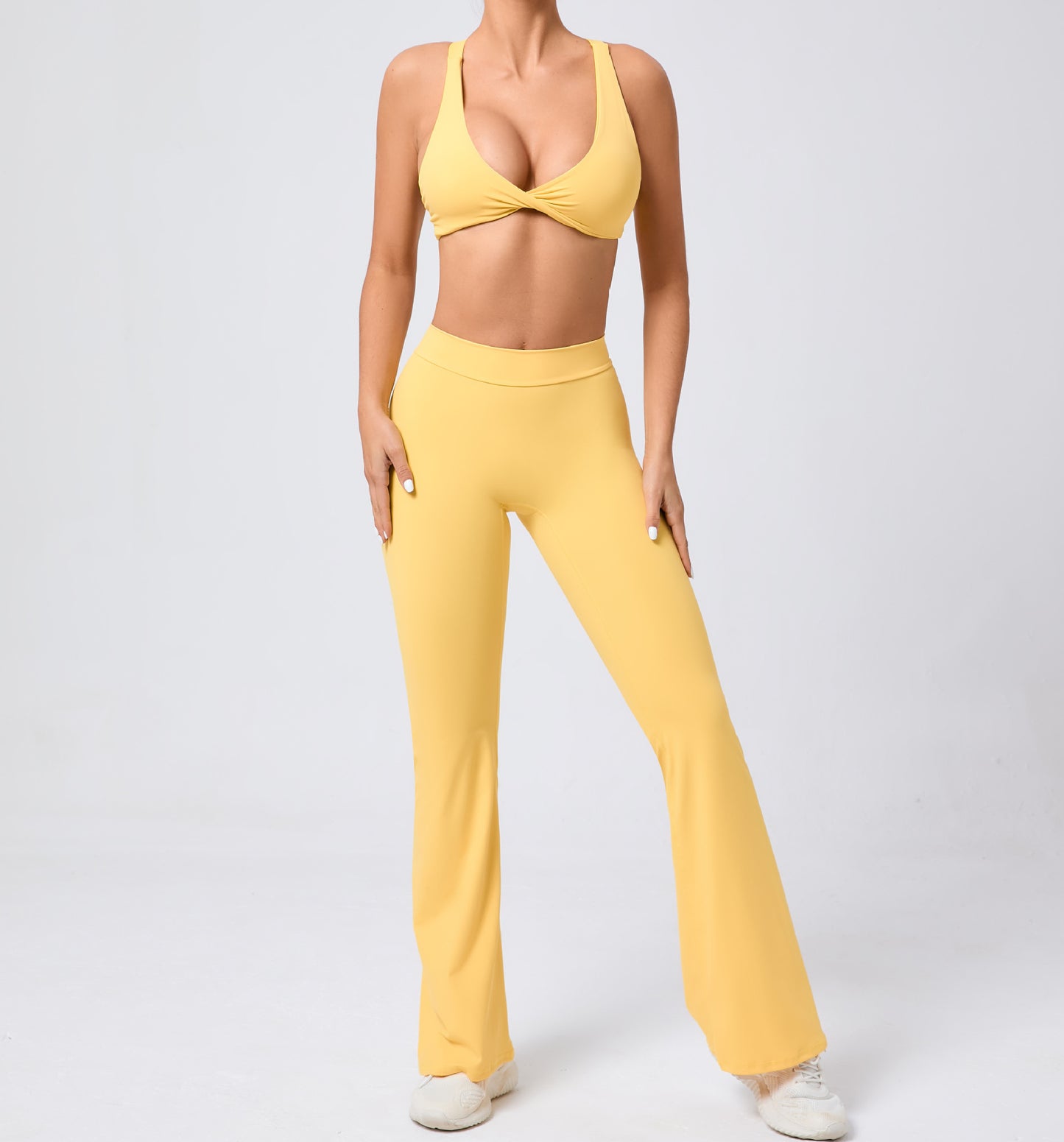 Tight Brushed Yoga Clothes Peach Hip Raise Micro Pull Quick Drying Beauty Back Fitness Sports Two Piece Set for Women