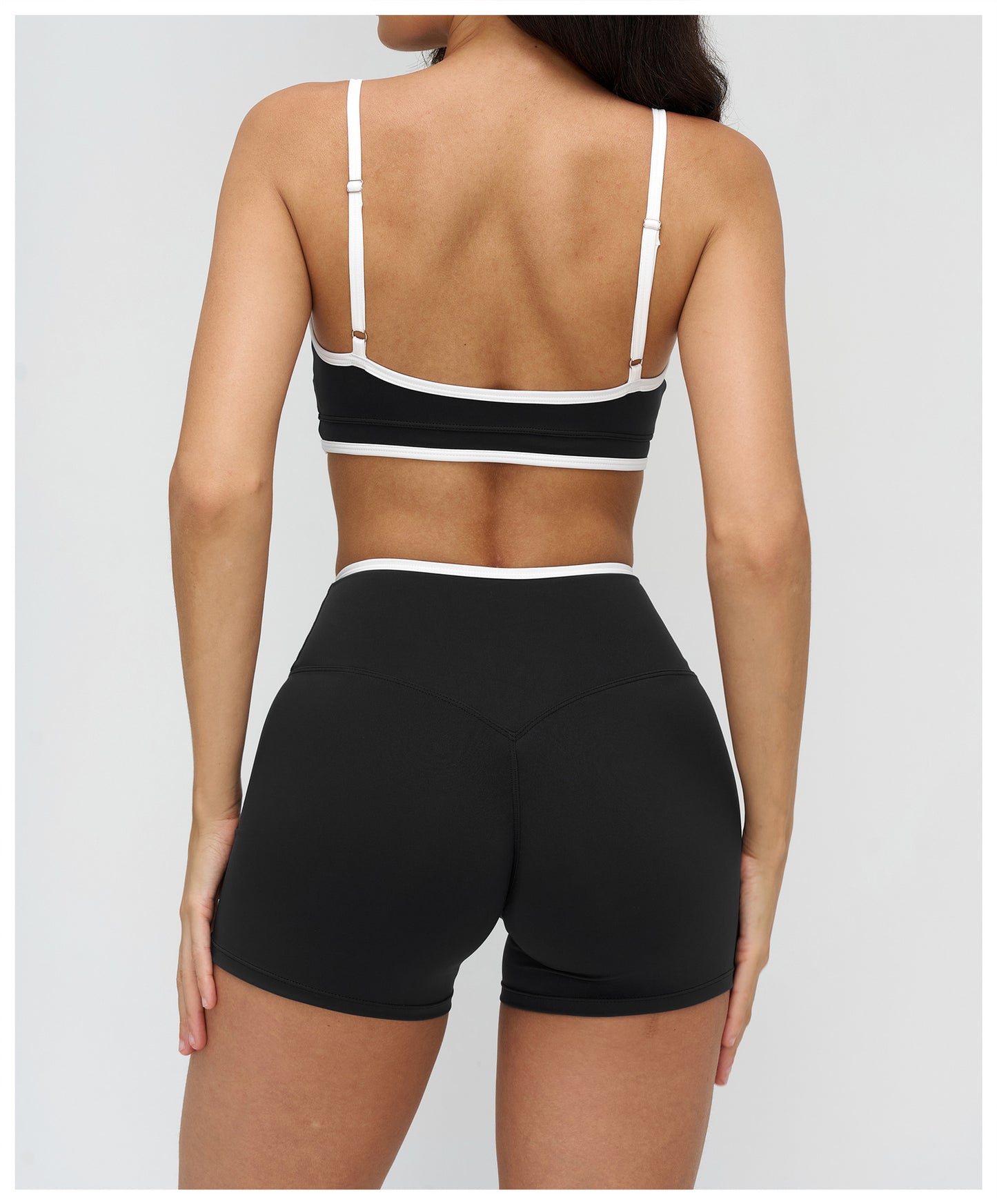 Nude Feel Sports Underwear Double Shoulder Strap Contrast Color Yoga Bra Running Fitness Sports Bra Women
