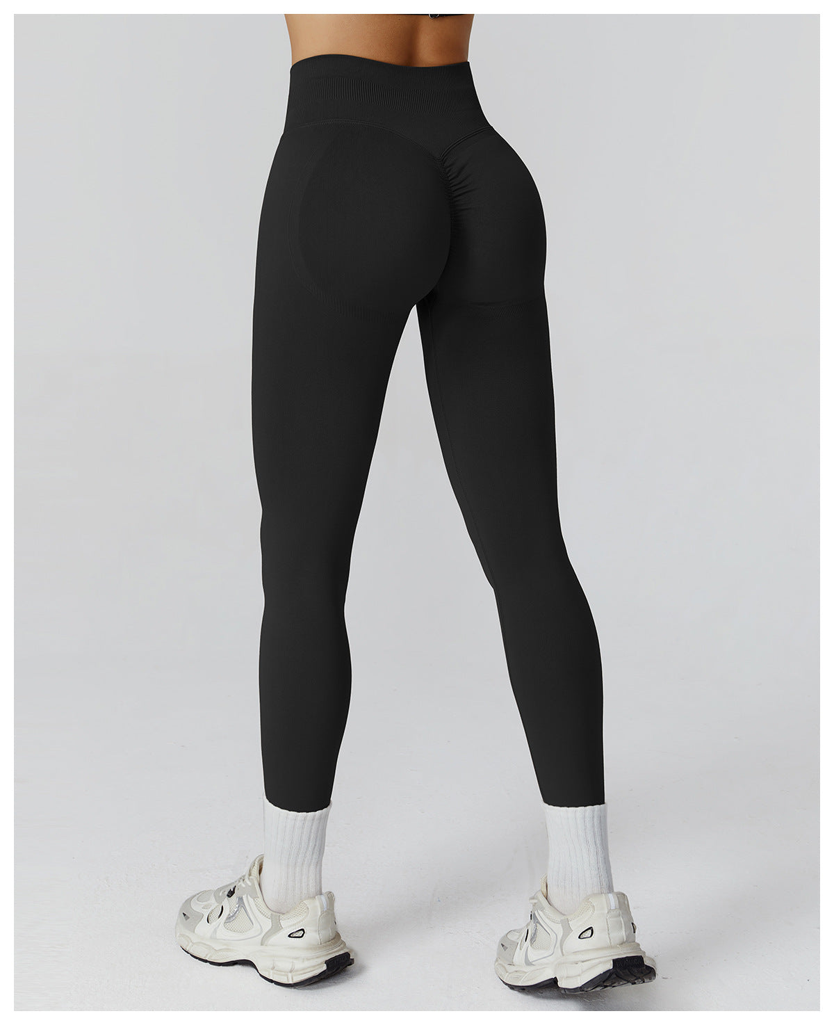 Seamless Tight Yoga Trousers High Waist Pleated Peach Hip Sports Trousers Outdoor Running Fitness Clothes