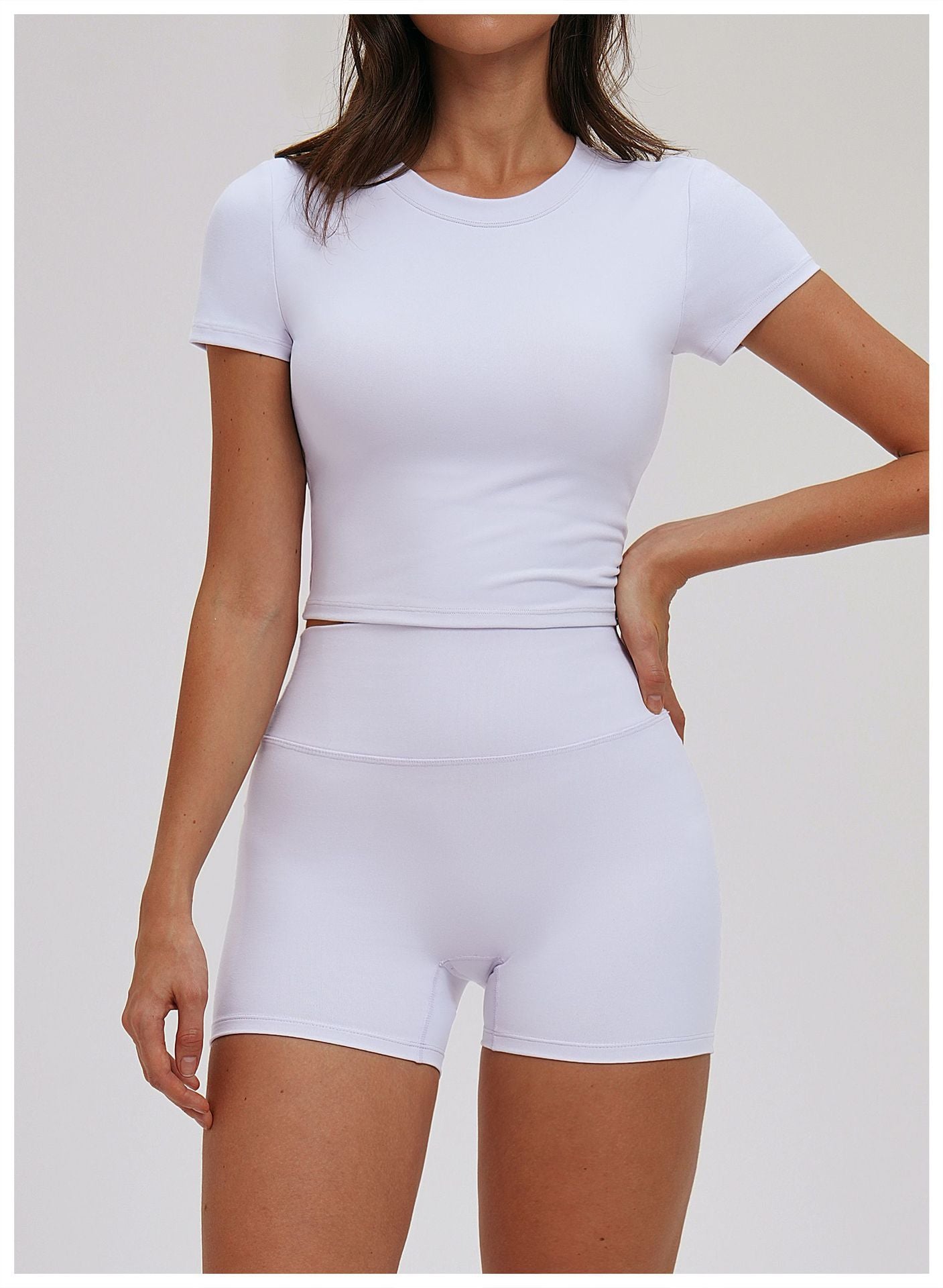 Spring T shirt Skinny Yoga Clothes Short Sleeve Workout Top Outdoor Casual Running Sports Short Sleeve Women