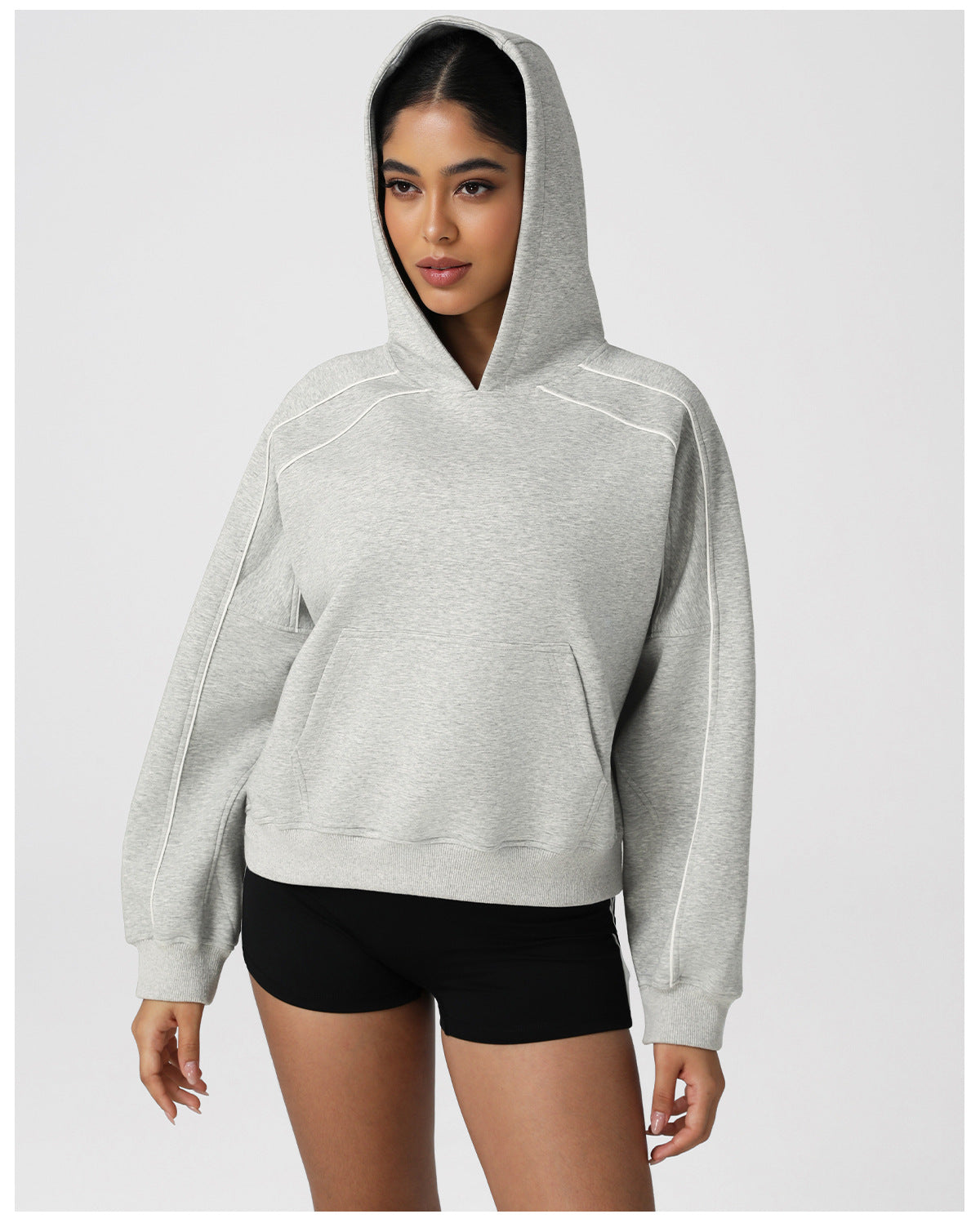 Autumn Winter Loose Thickened Casual Sports Sweater Outdoor Running Hooded Long Sleeve Dance Training Fitness Jacket
