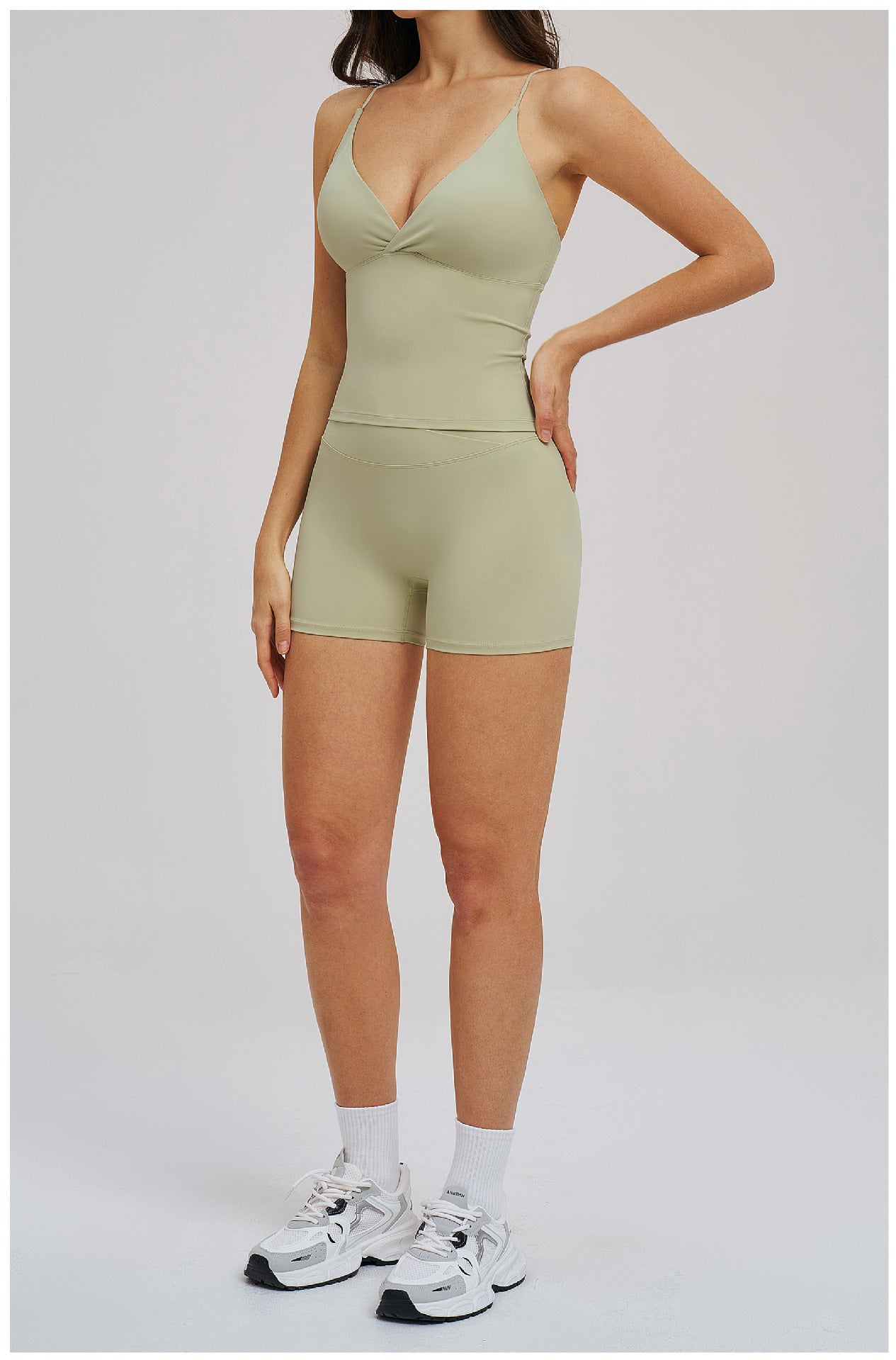 Yoga Brushed Beauty Back Exercise Fitness Outdoor Running Sports Two Piece Sets Women