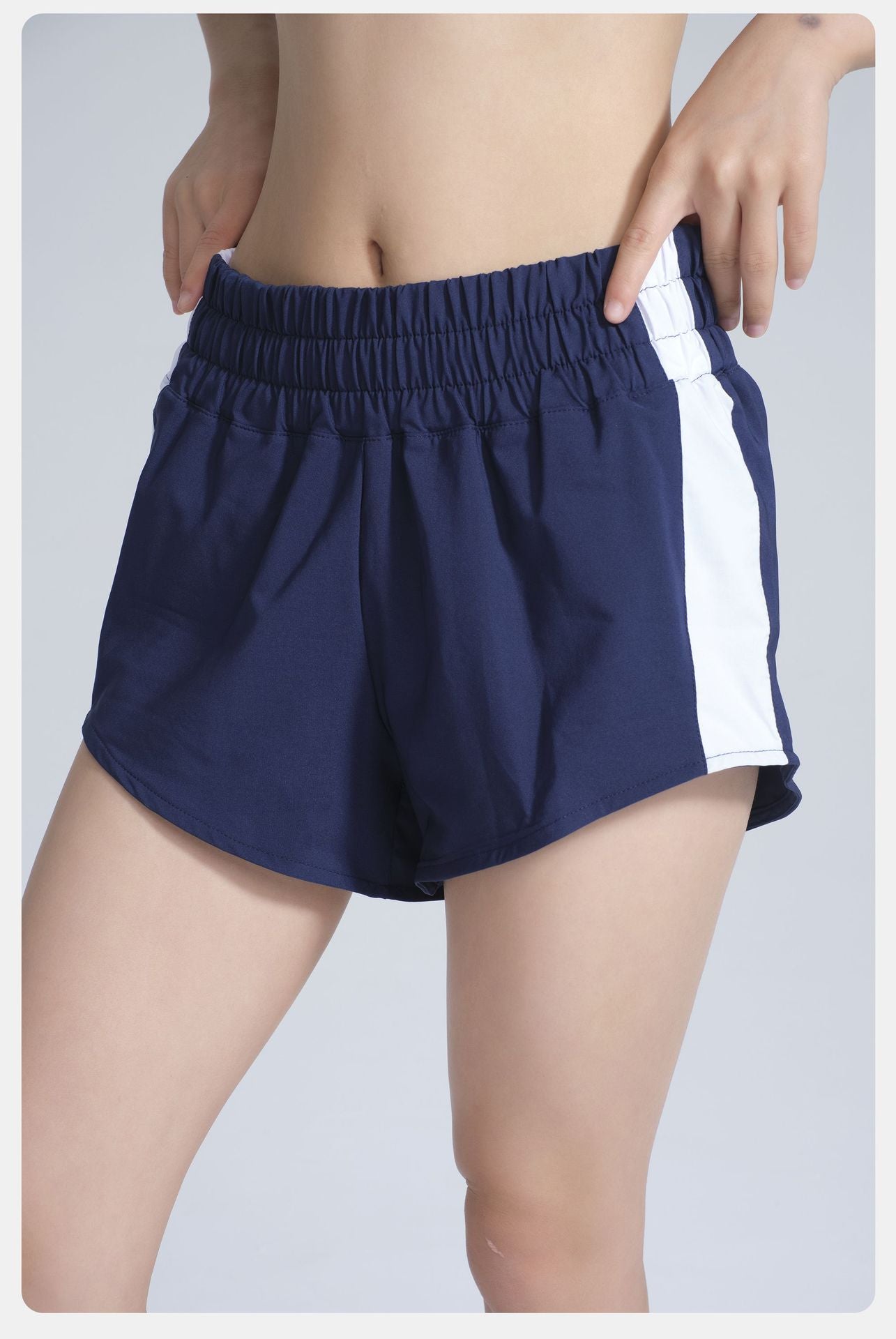 High Waist Belly Contracting Sports Shorts Women Summer Back Waist Pocket Running Workout Cropped Pants Loose Casual Breathable Yoga Pants