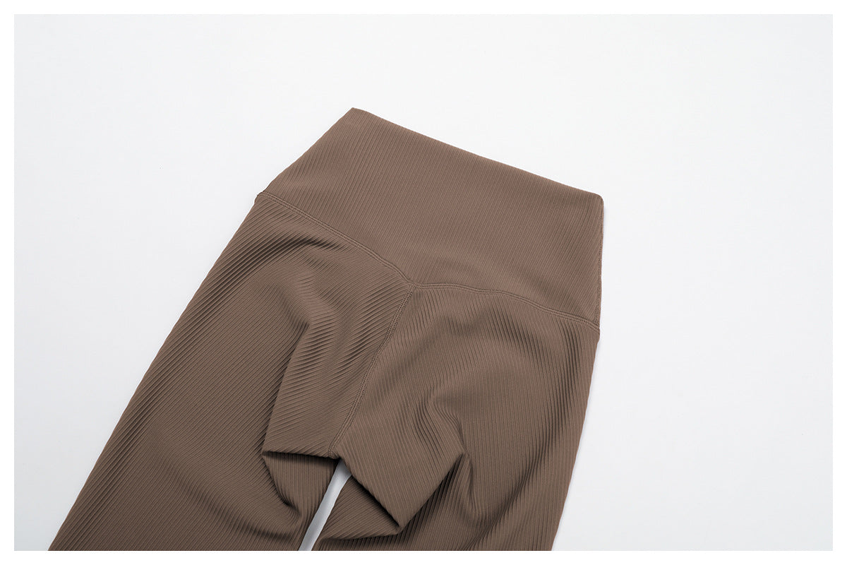 Thread Yoga Trousers High Waist Hip Lift Slim Skinny Pants Outdoor Sports Running Fitness Clothes