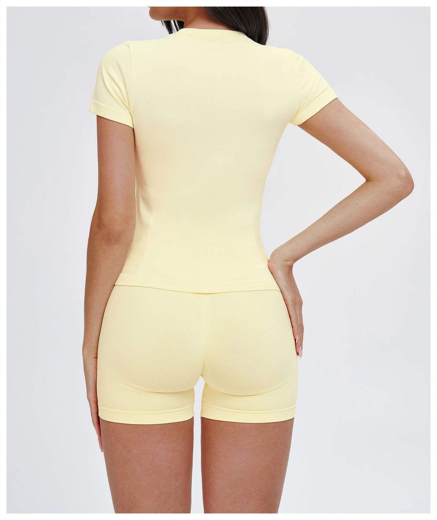 Seamless Yoga Short Sleeve round Neck Comfortable Sports Tight Yoga T shirt Outdoor Running Top