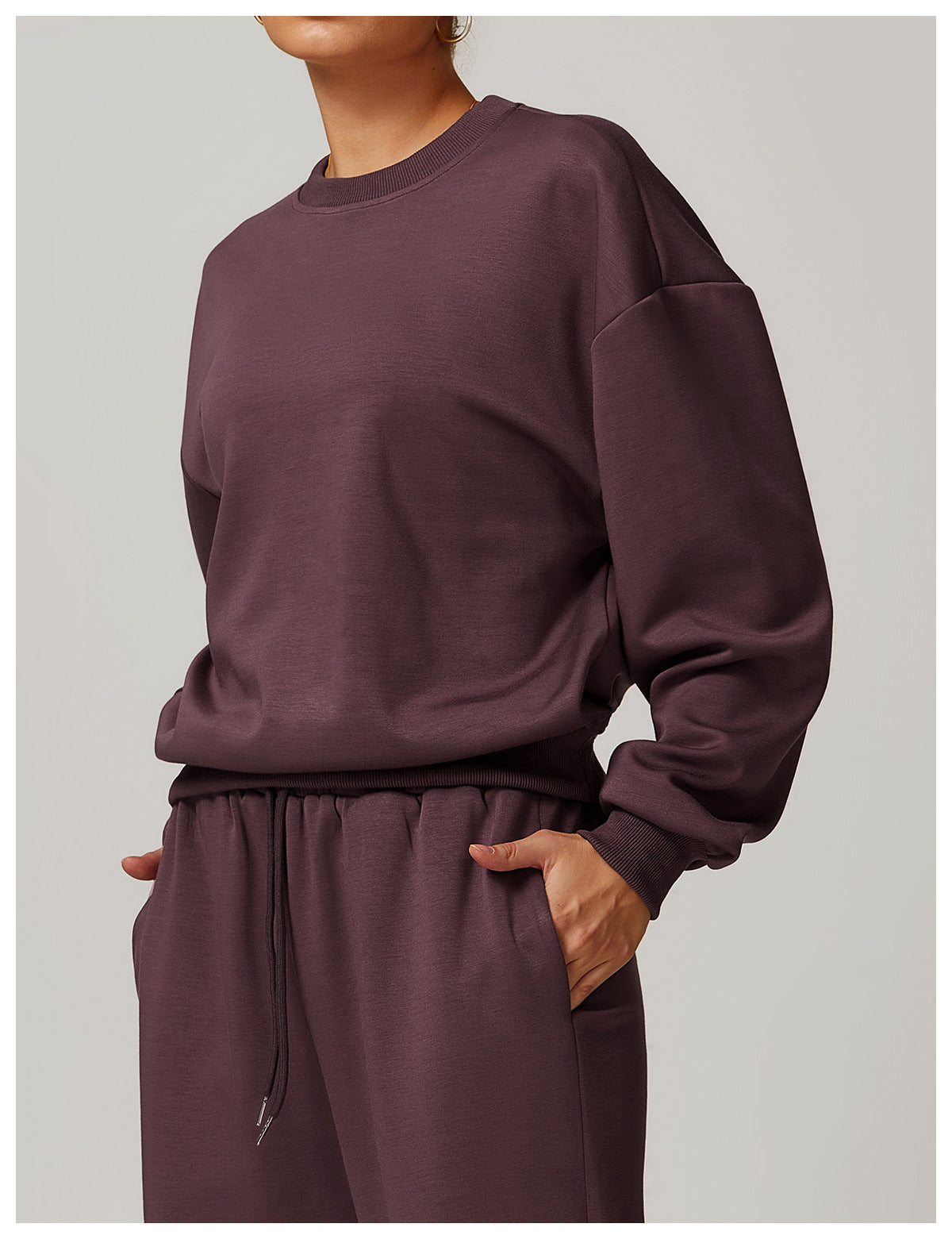 Spring Crew Neck Casual Women Sweater Sports Loose Long Sleeve High Sense Sweater Tops
