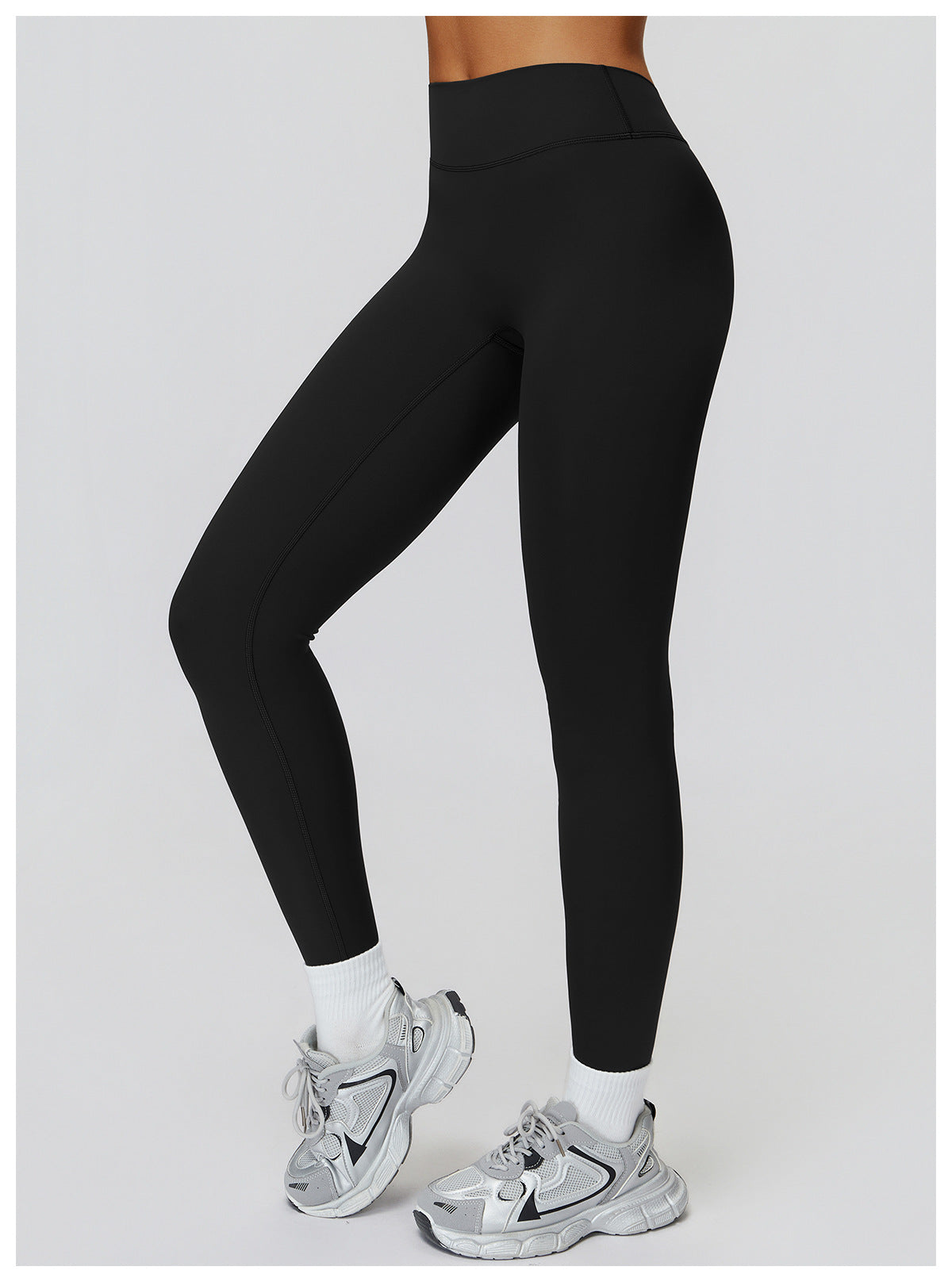 Brushed Yoga Pants High Waist Tight V Shaped Back Waist Sports Trousers Outdoor Running Cycling Workout Clothes