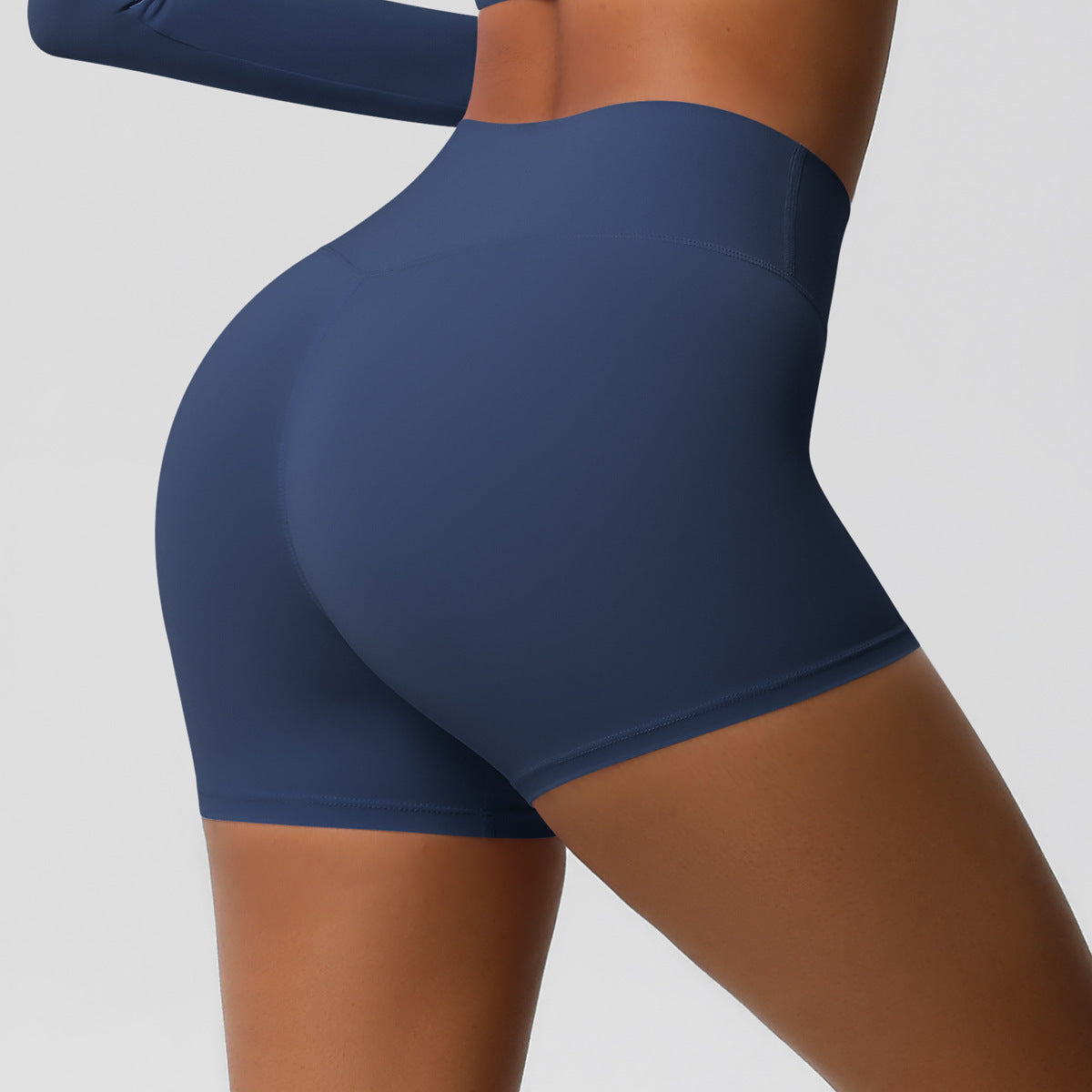 Fitness Shorts Belly Contracting Hip Lifting Solid Color Sports High Waist No Embarrassment Tight Quick Drying Yoga Shorts