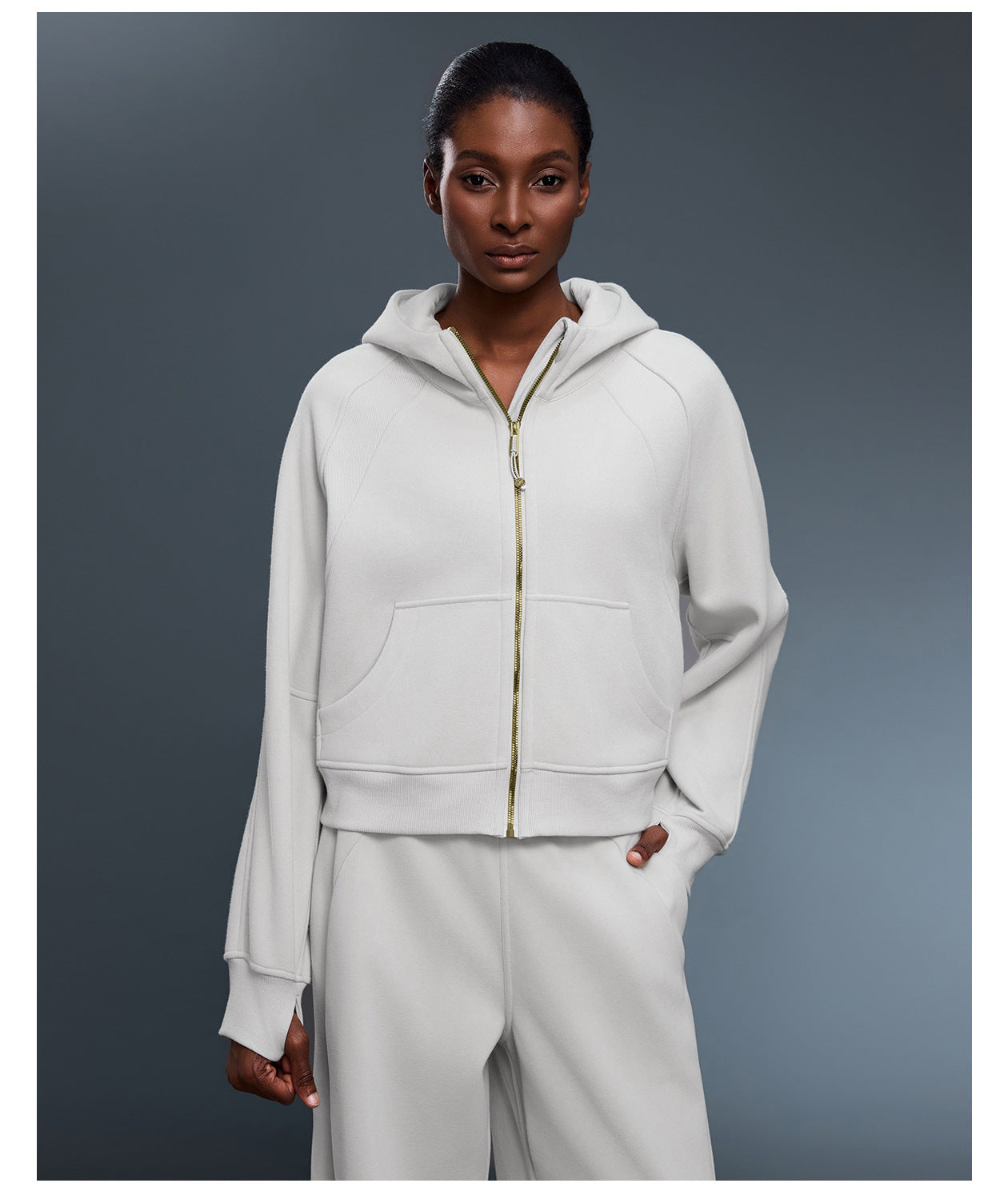 Autumn Winter Hooded Cardigan Sweater Women Fleece Lined Thermal Zipper Coat Youthful Looking Loose Casual Sports Top