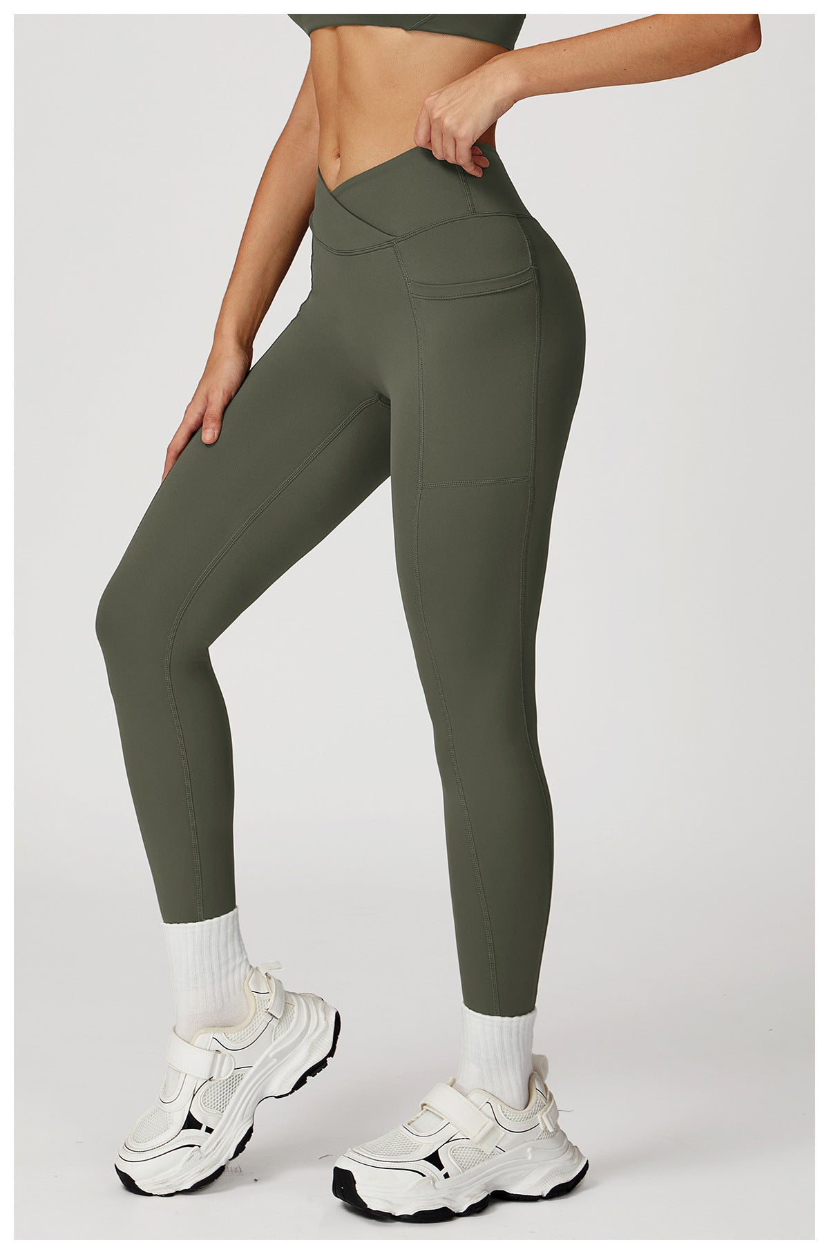 Nude Feel High Waist Yoga Pants Cross Waist Fitness Yoga Pants Women Outdoor Sports Running Tights
