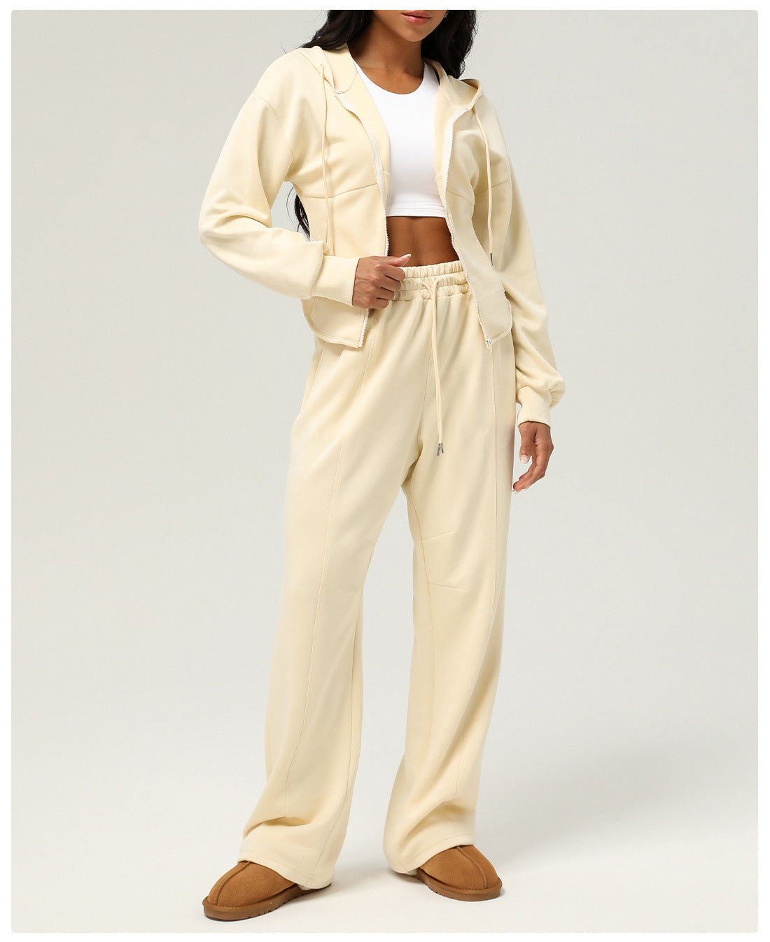 Autumn Winter Sports Zipper Coat Hooded Casual Cardigan Sweater Pocket Loose Yoga Jacket Women