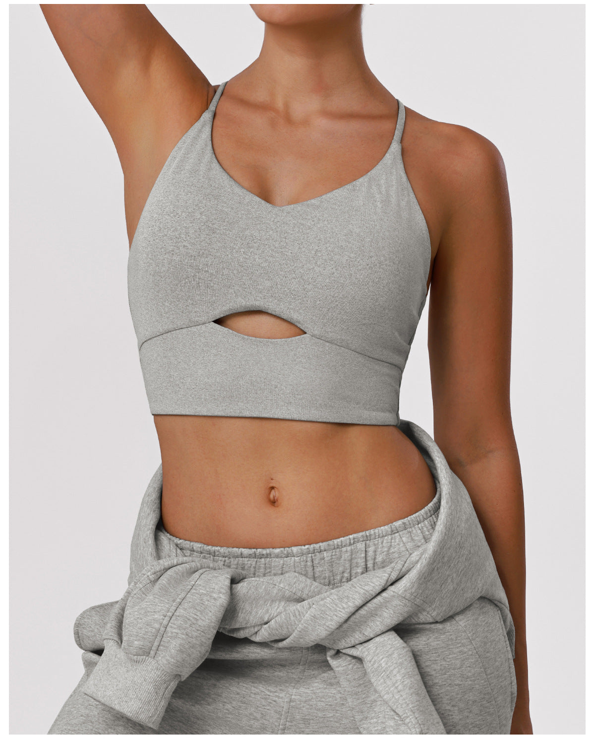 Workout Exercise Underwear Naked Women Sense Hollow Out Cutout out Spaghetti Strap Shockproof Push up Beauty Back Running Yoga Bra