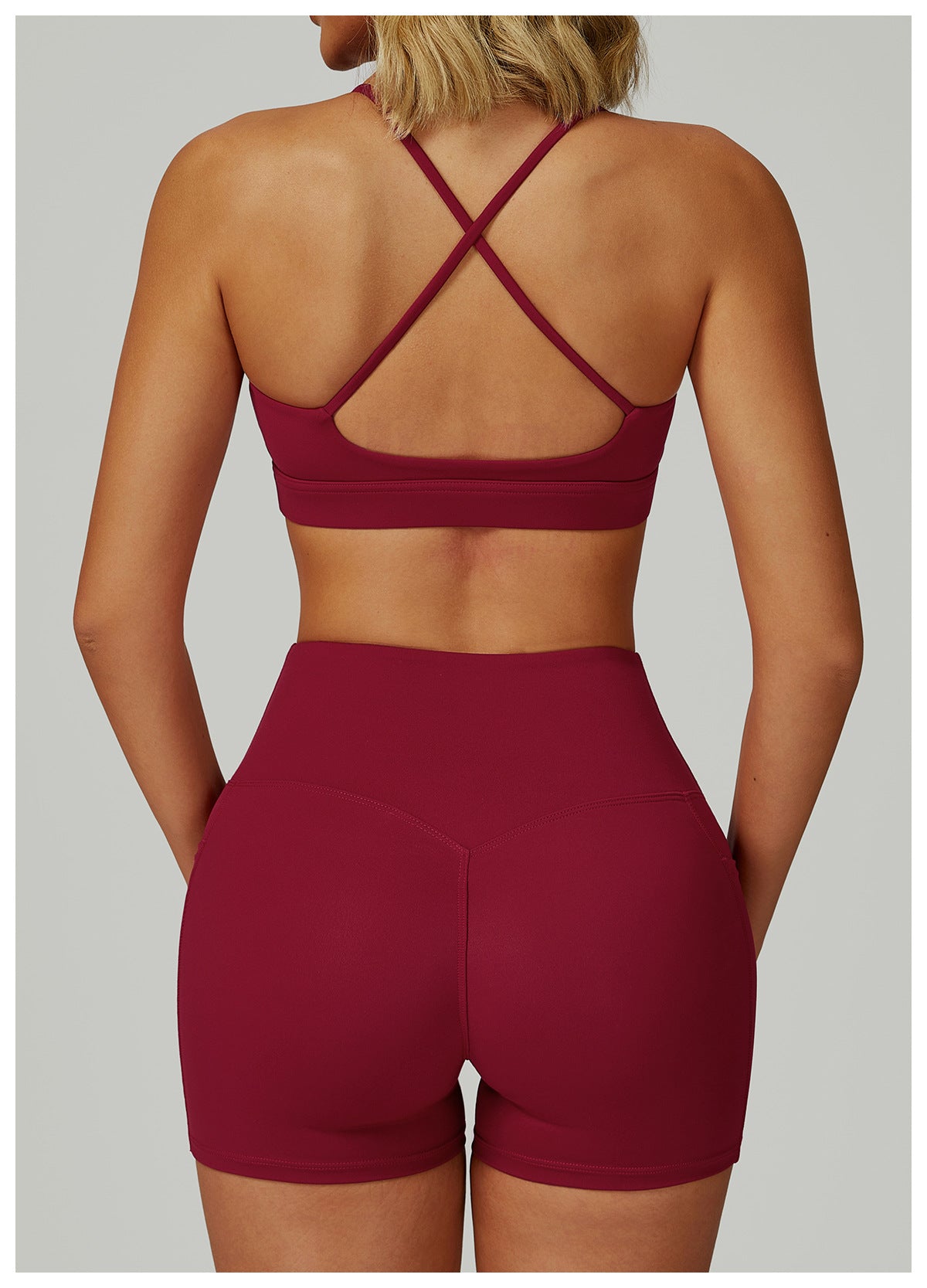Summer Nude Feel Sports Underwear Cross Back High Grade Yoga Bra Running Workout Vest Women