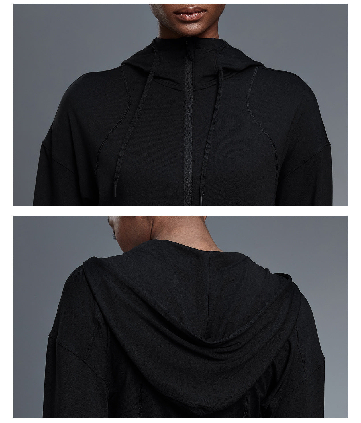 Hooded Sports Jacket Women Short Spring Autumn Waist Cardigan Long Sleeved Top Yoga Workout Clothes Jacket