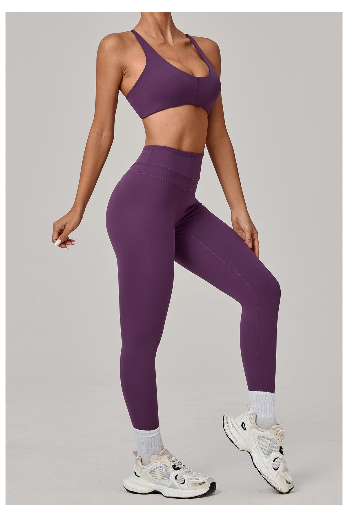 Autumn Sand Tight Back Yoga Stretch High Waist Workout Clothes Running Workout Exercise Outfit