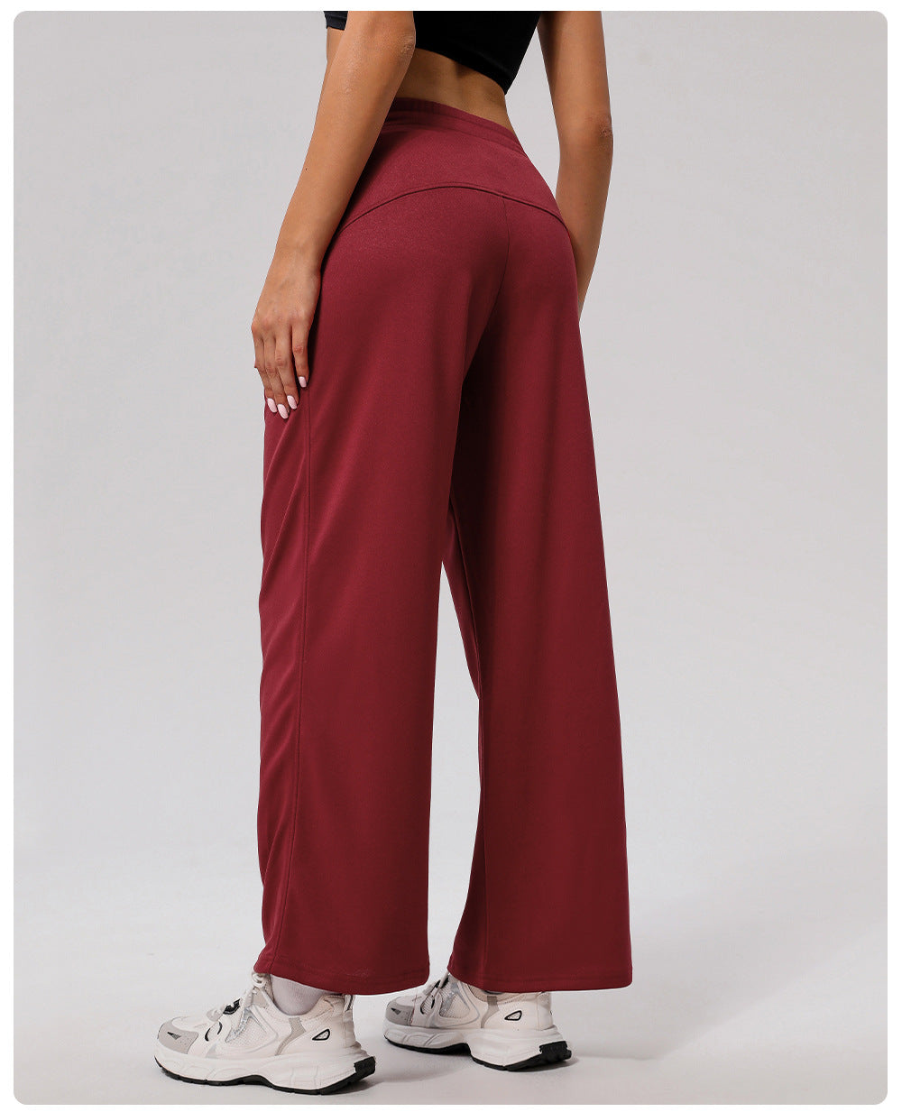 Casual Sports Wide Leg Pants High Waist Hip Lift Draped Pants Slimming Pocket Loose Yoga Dance Pants