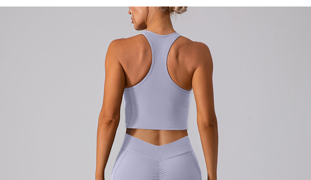 Autumn Winter Brushed Beauty Back Yoga Vest Quick Drying Dance Workout Top Outerwear Running Exercise Vest Women