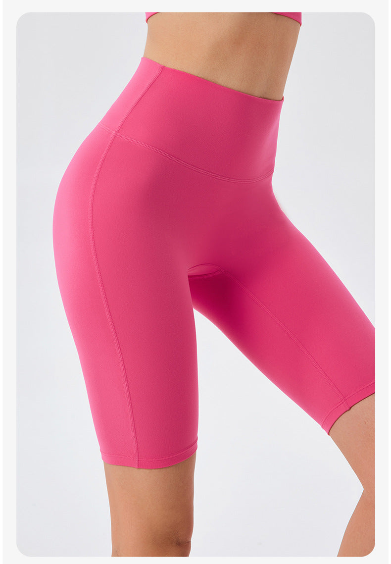 Double 6 Zero Sense Antibacterial Yoga Shorts Naked Women Sense Breathable High Waist Shaping Sports Fitness Yoga Shorts