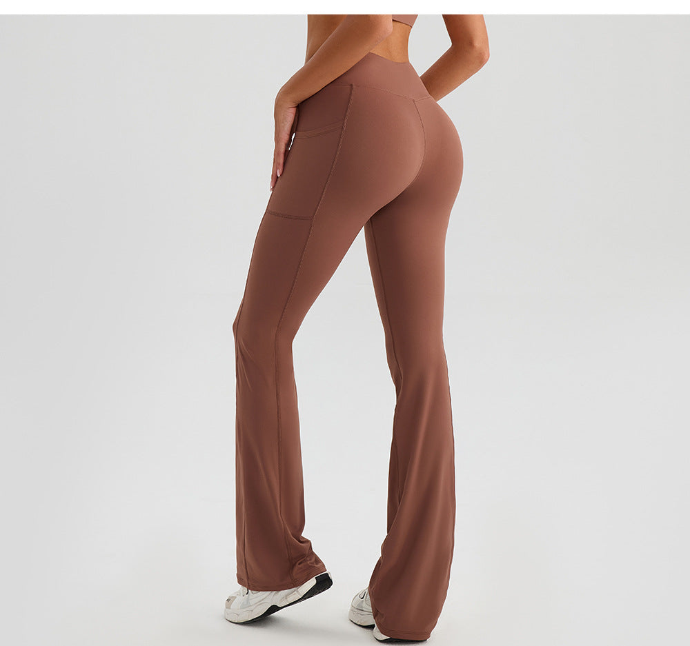 Wide Leg Pants High Waist Hip Lift Yoga Bootleg Pants Outerwear Fitness Pants Tight Sports Pants Women