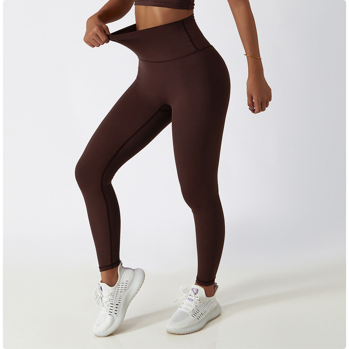 High Waist Hip Lift Fitness Pants Women Tight Outdoor Cycling Exercise Running Pants Breathable Quick Drying Nude Feel Yoga Pants