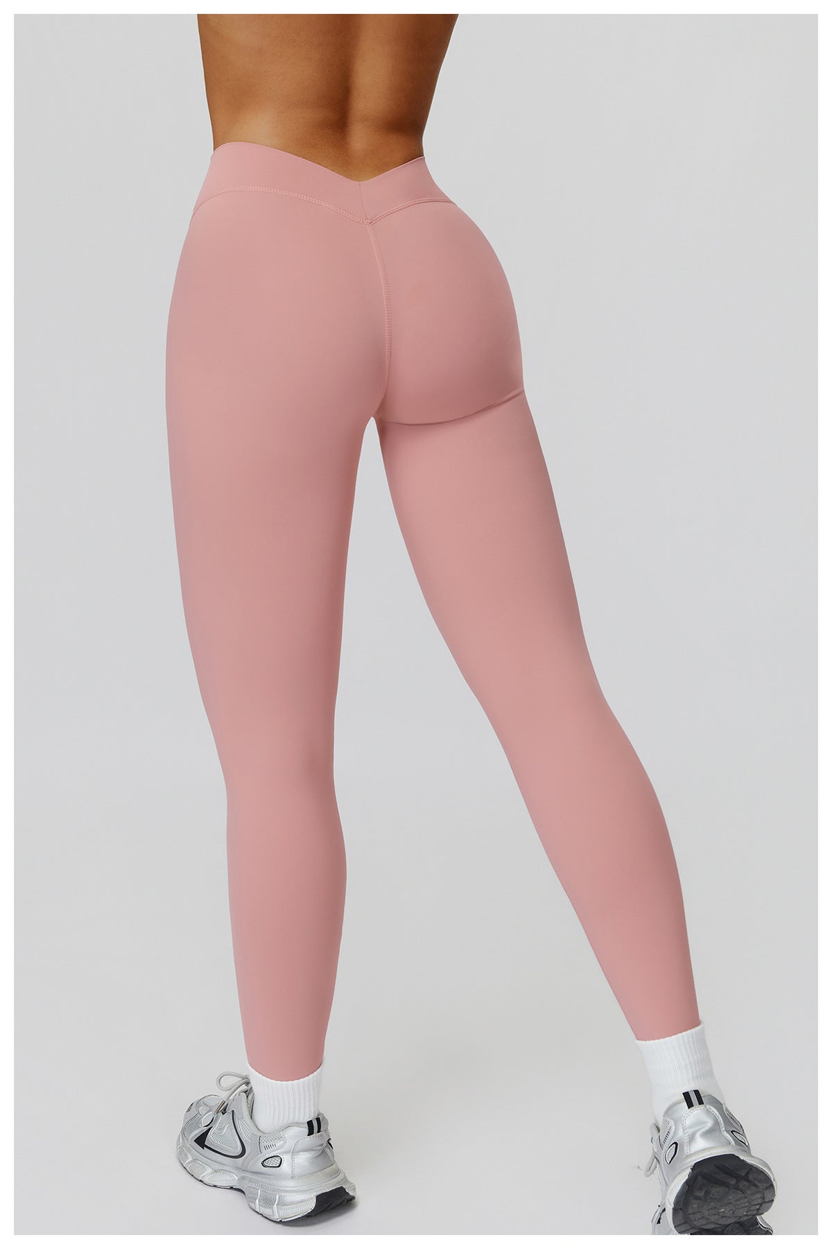 Brushed Yoga Pants High Waist Tight V Shaped Back Waist Sports Trousers Outdoor Running Cycling Workout Clothes