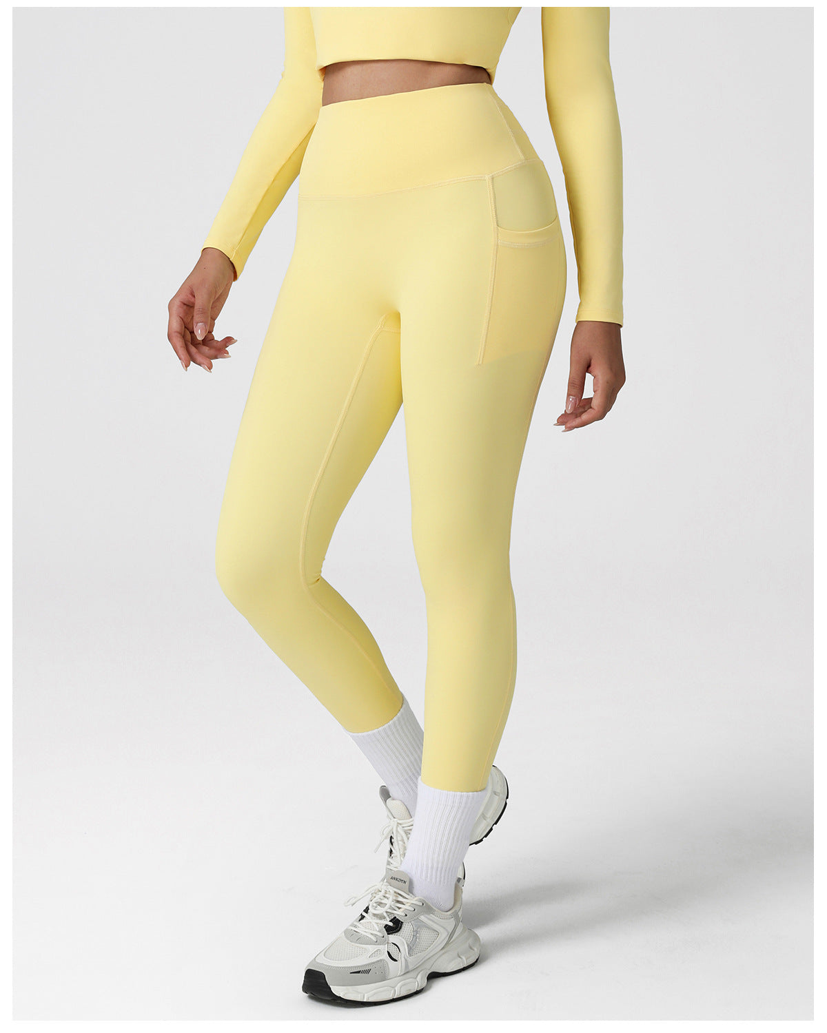 Nude Feel Yoga Leggings High Waist Quick Drying Leggings Workout Clothes Outdoor Running Sports Pocket Yoga Pants