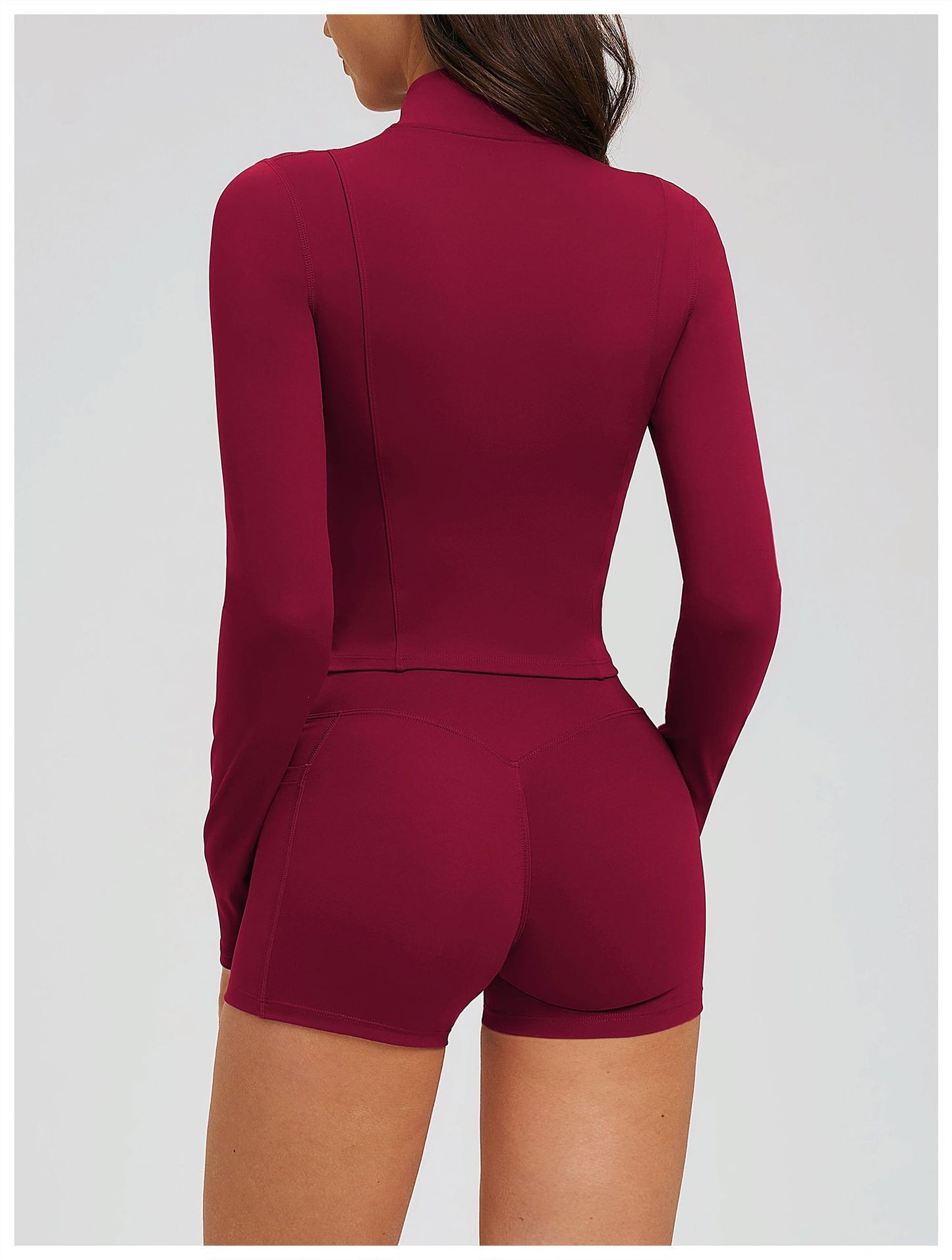 Nude Feel Yoga Jacket Stand Collar Zipper Skinny Jacket Outdoor Running Sports Casual Top