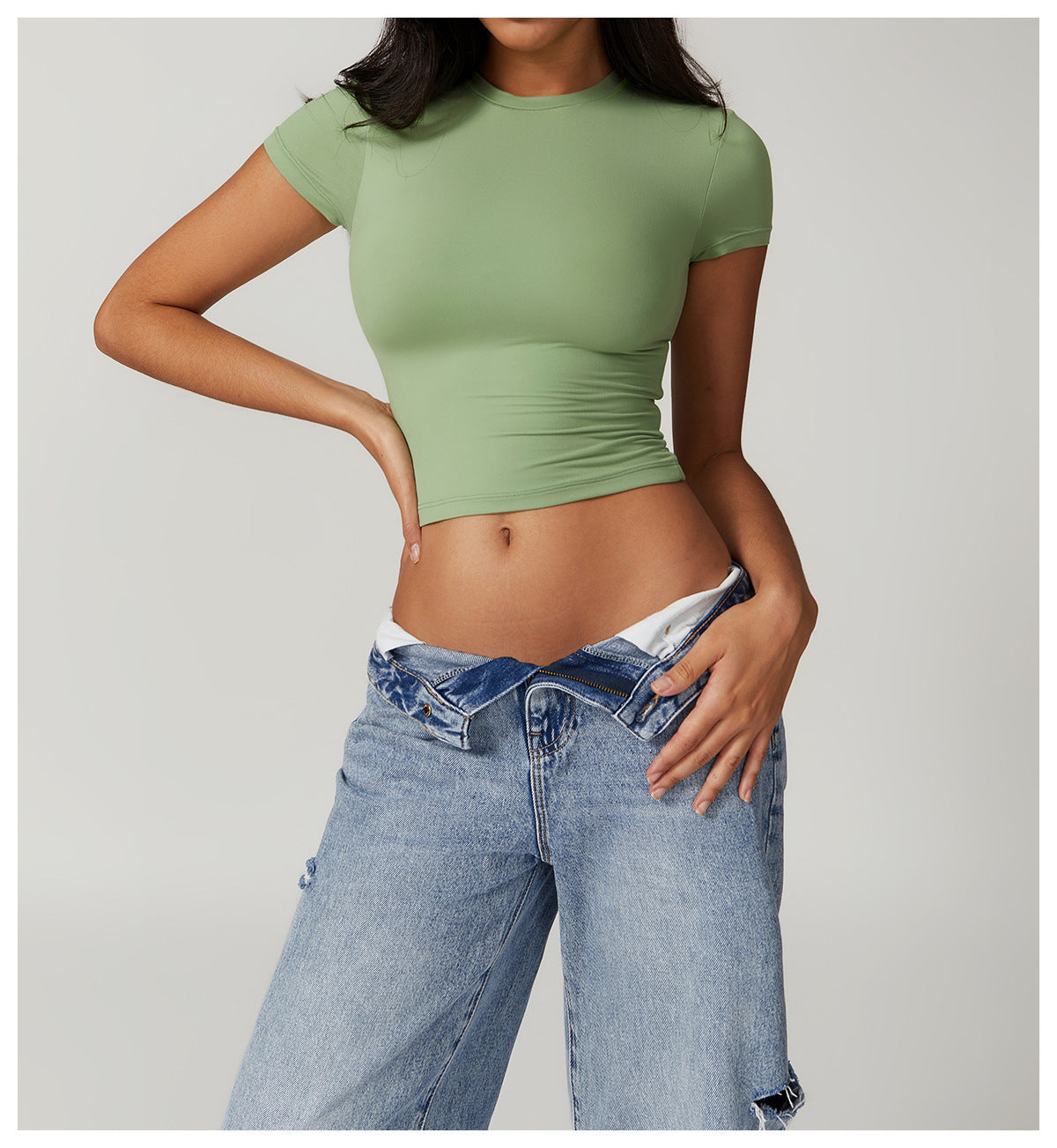 Sollinarry Casual All Match Tight Quick Drying Workout Top Yoga Clothes Running Pilates Sports T Shirt Short Sleeve