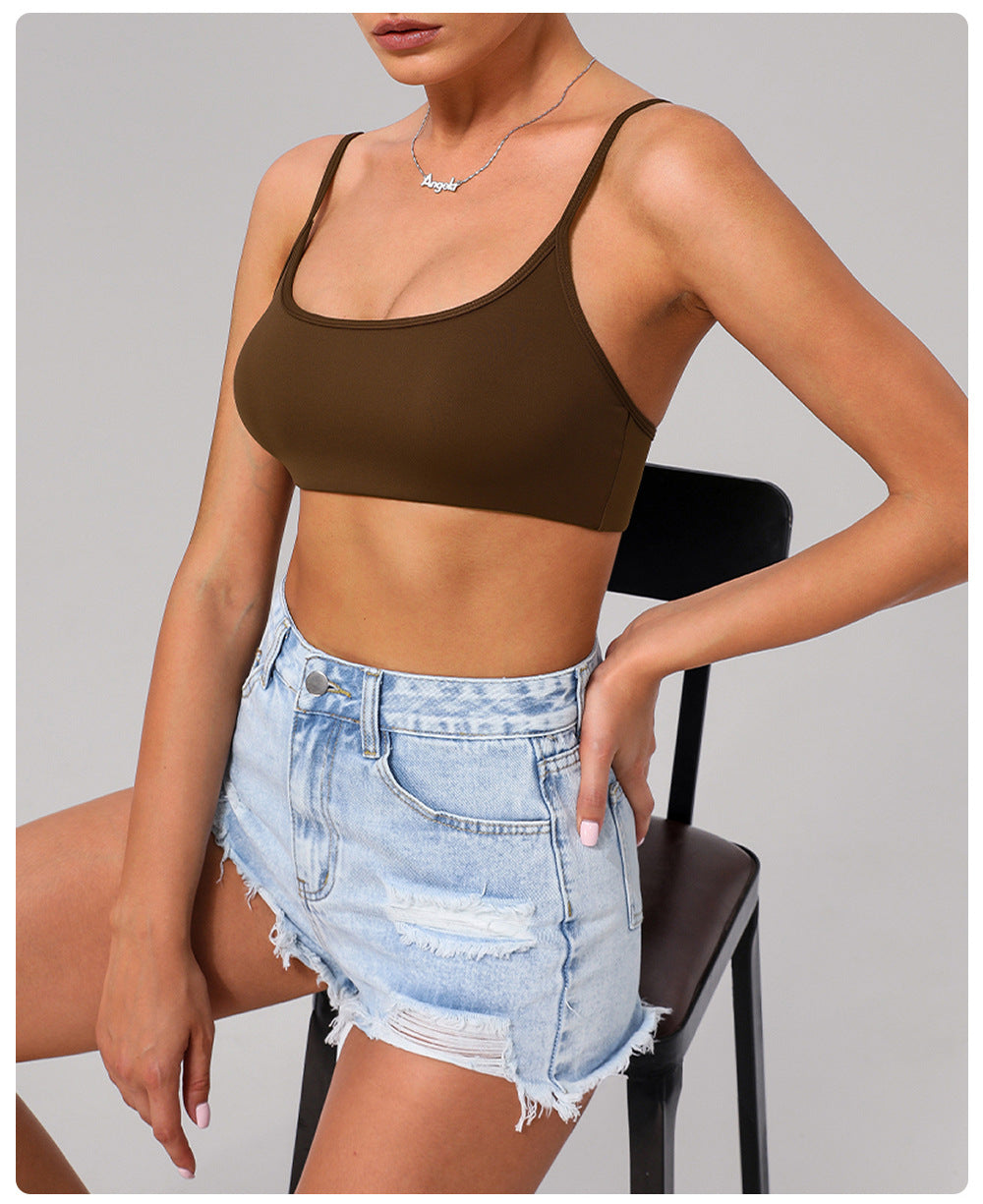 Beauty Back Exercise Underwear Nude Feel Yoga Bra Running Fitness Top Strap Yoga Clothes for Women