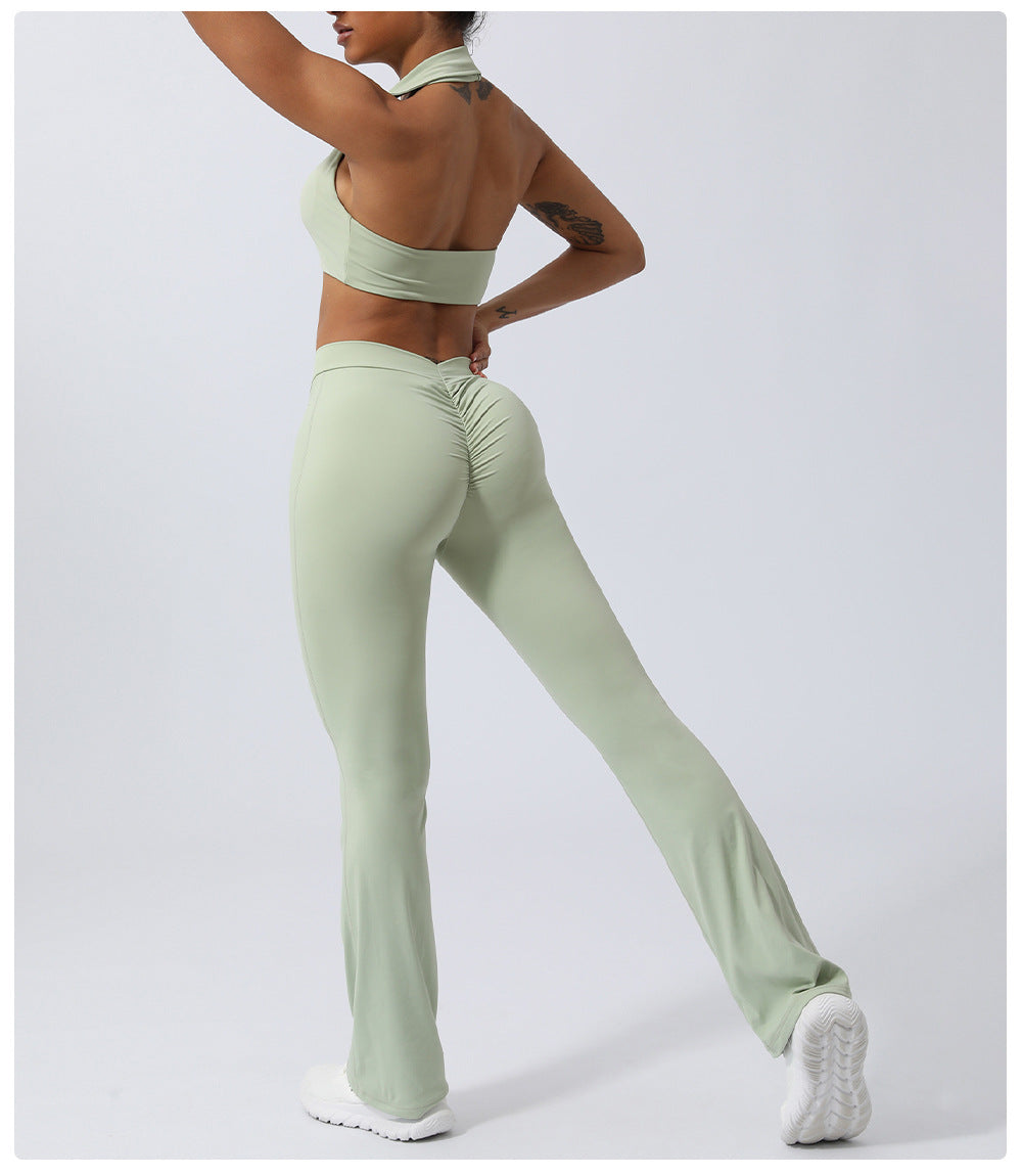 Yoga Clothes Suit Beauty Back Hip Lifting Yoga Trousers Sports Fitness Clothes Suit Women