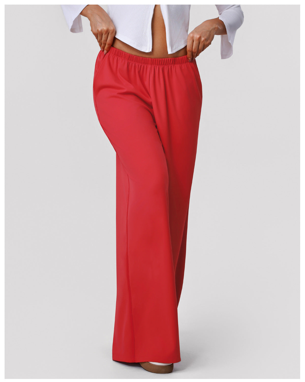 High Waist Drooping Casual Sports Trousers Indoor Dance Training Mop Pants Fitness Yoga Wide Leg Pants