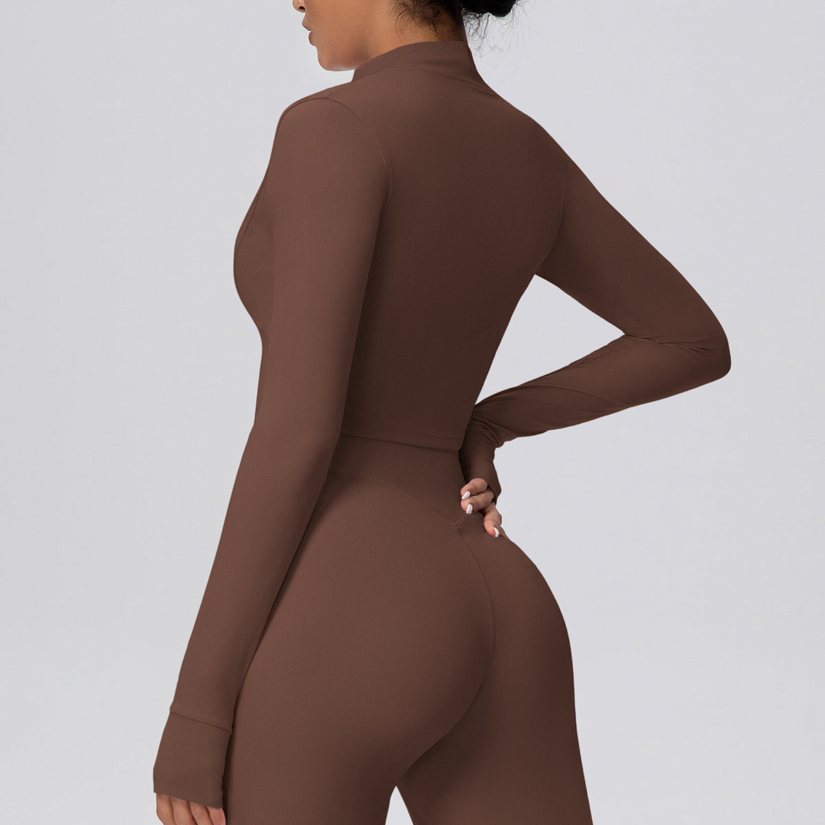 Zipper Outdoor Running Sports Yoga Jacket Slimming Workout Long Sleeve Coat Girls Quick Drying Yoga Clothes Women