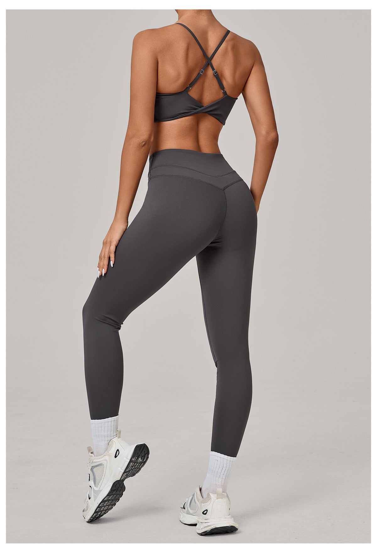 Autumn Sand Tight Back Yoga Stretch High Waist Workout Clothes Running Workout Exercise Outfit