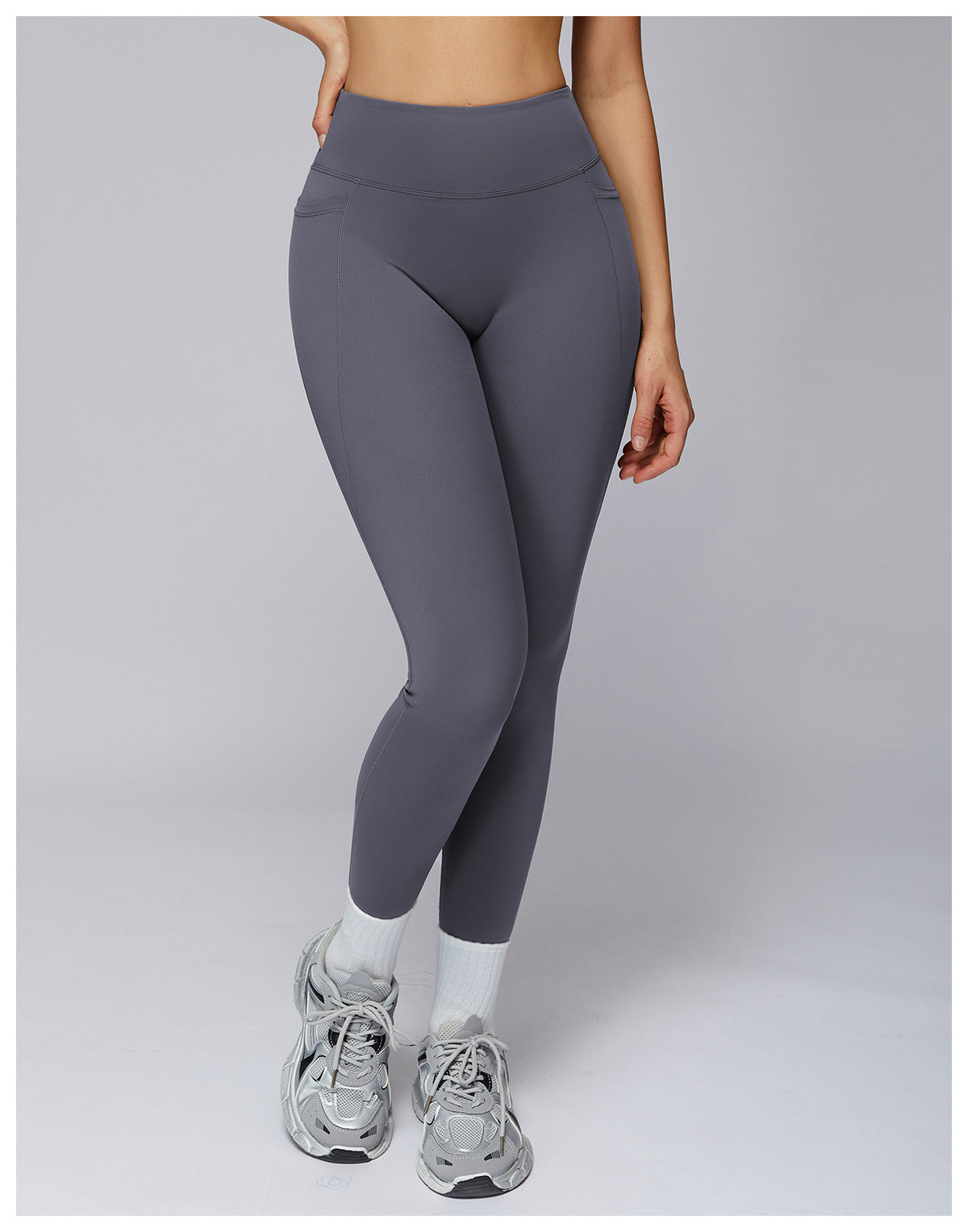 Nude Feel Trousers High Waist Belly Contracting Close Fitting Yoga Pants Outdoor Running Exercise Workout Pants Women