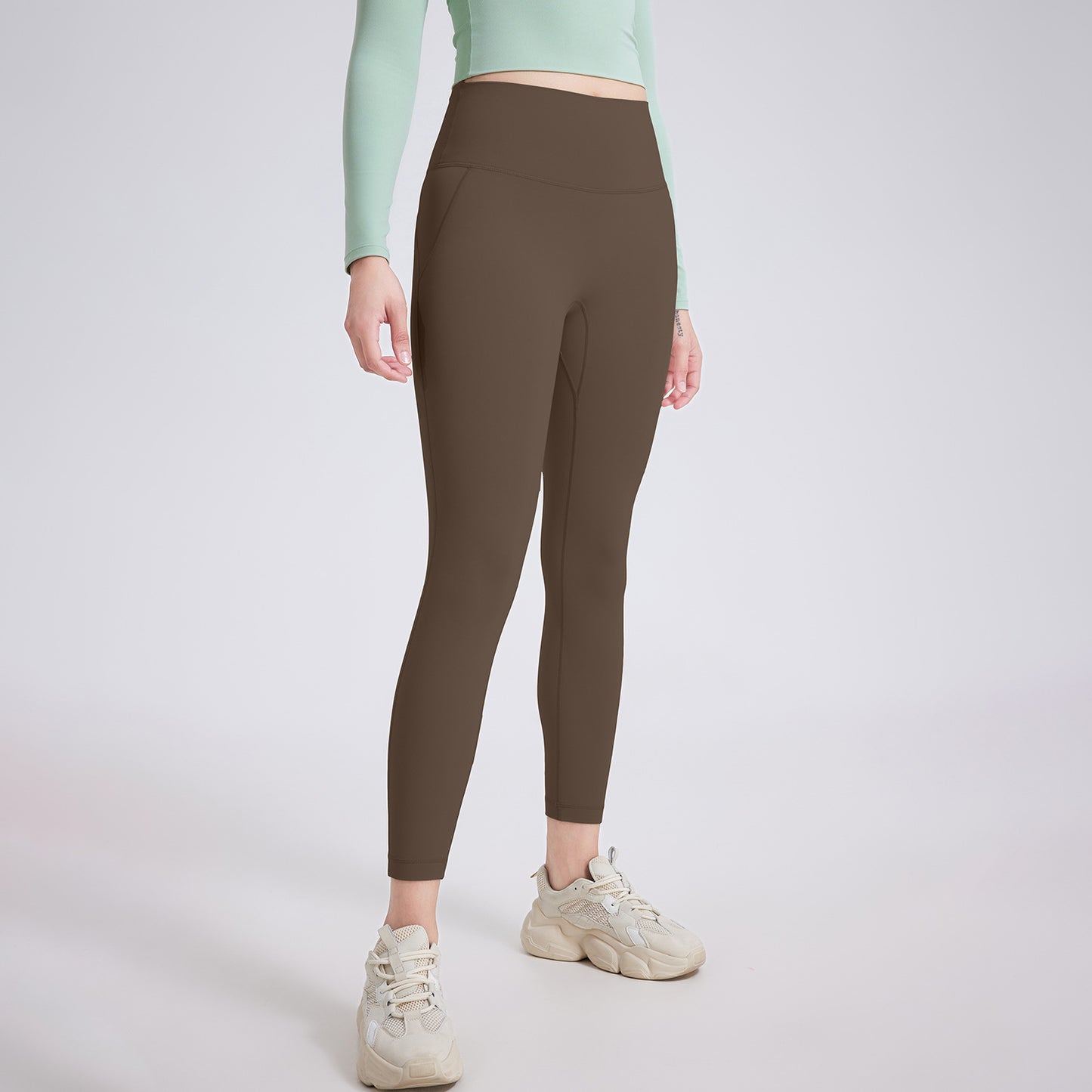 Wear Free Underwear Seamless Nude Feel Yoga Pants Pocket High Waist Hip Lift Fitness Pants Outer Wear Running Exercise Pants
