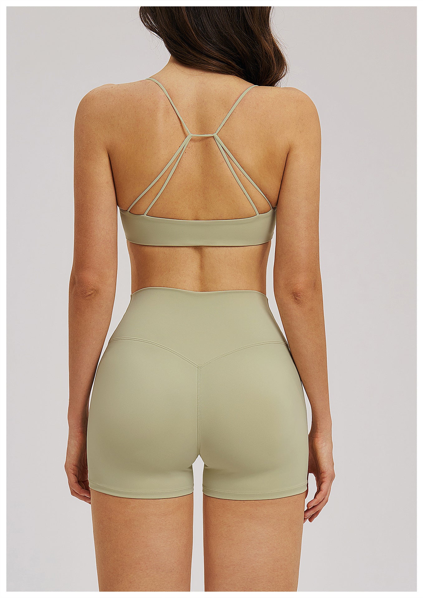 Brushed Sports Bra V neck Thin Strap Beauty Back Casual Yoga Bra Sports Workout Workout Underwear