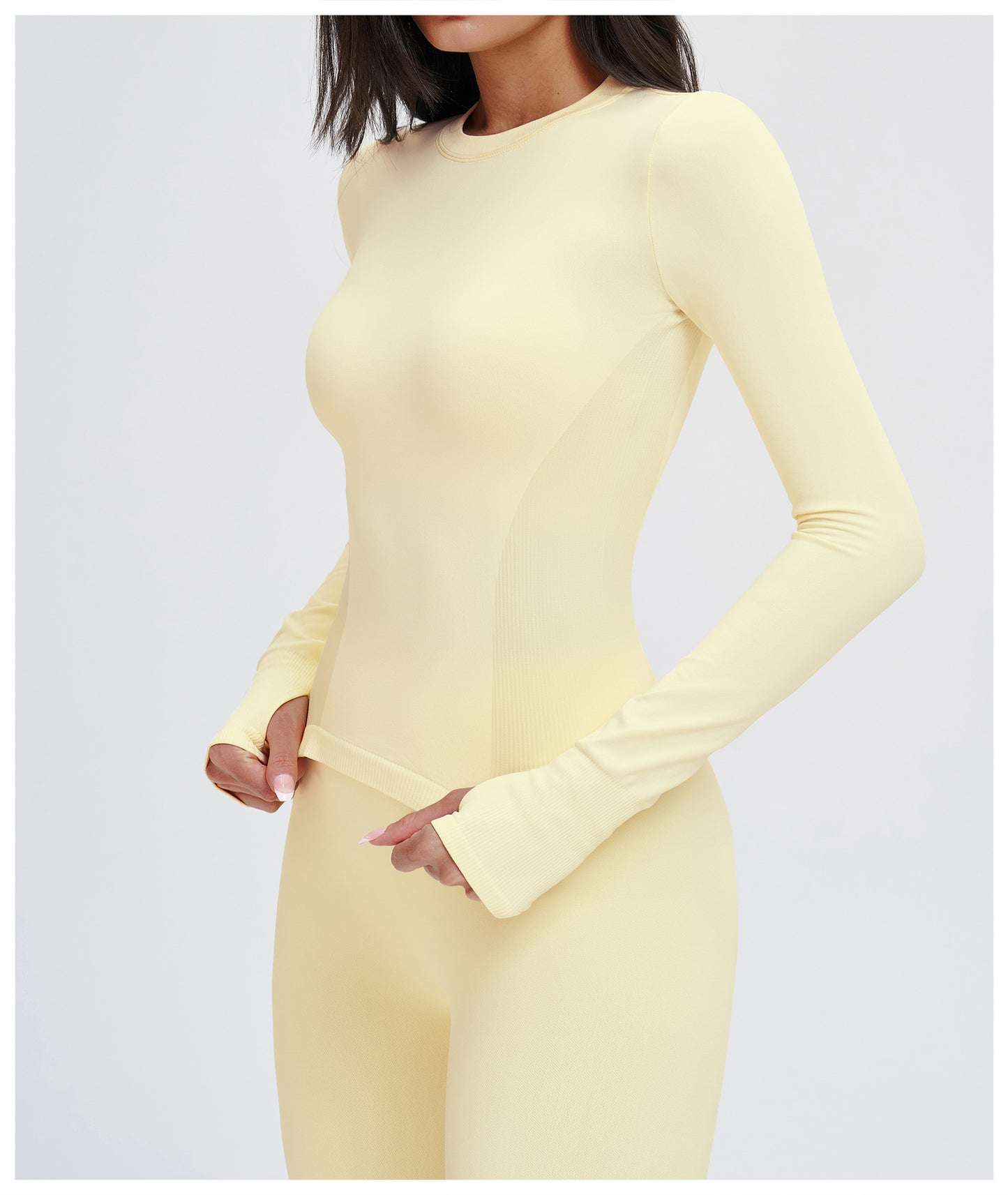 Women Seamless Yoga Long Sleeve round Neck Tight Comfortable Exercise Yoga Clothes Outdoor Running Workout T shirt