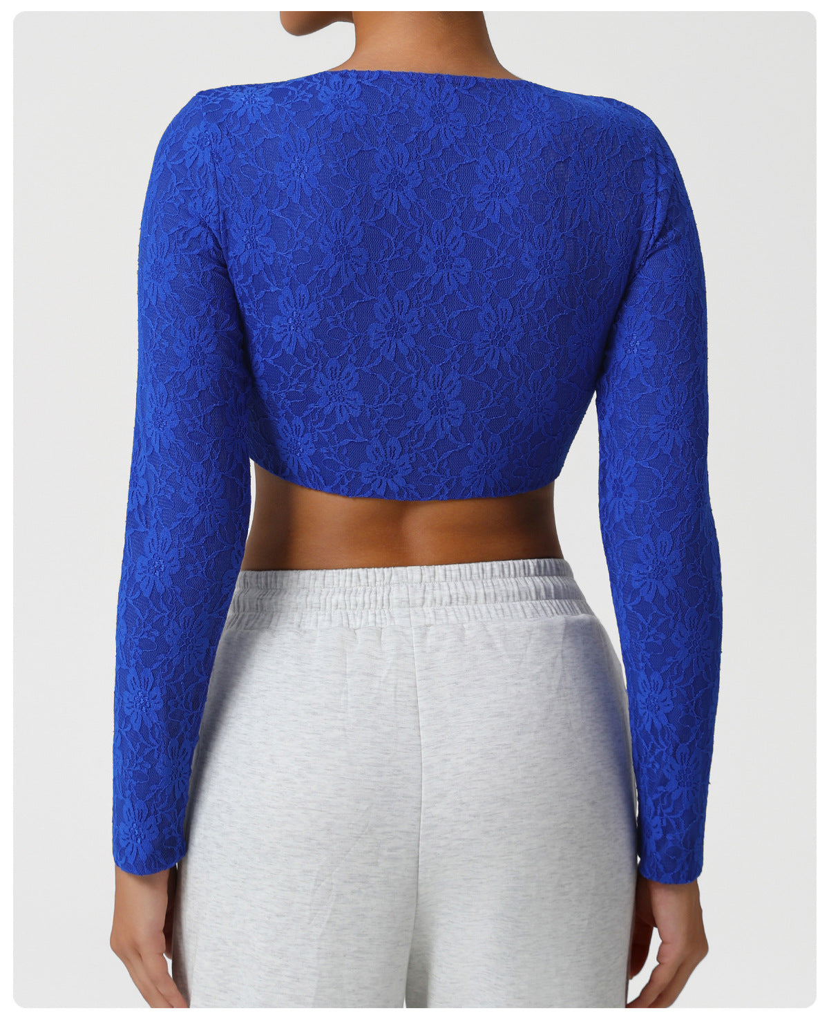 Sexy Lace Casual Top Autumn Square Collar Short Nude Feel Exercise Yoga Clothes Long Sleeve T shirt